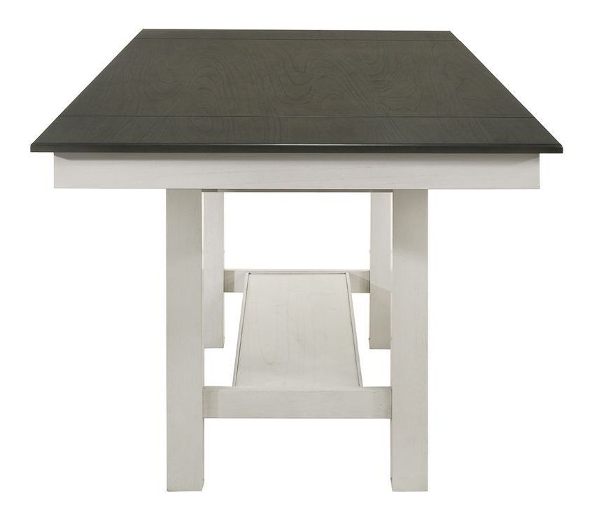 Brook Bay Rectangular Wood Opt Extendable Gathering Trestle Dining Room Set