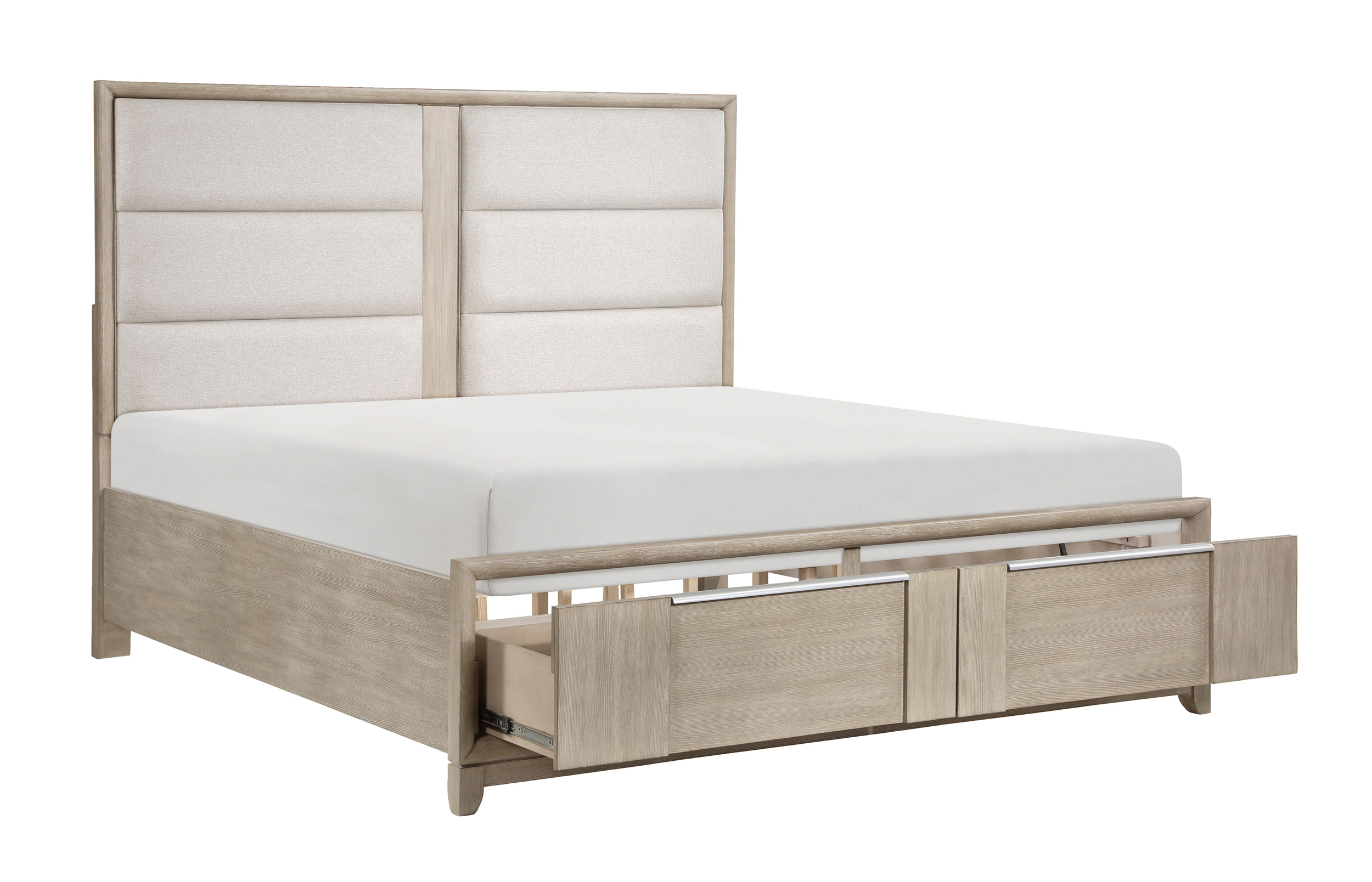 McKewen Polyester/Wood Queen Storage Platform Bed