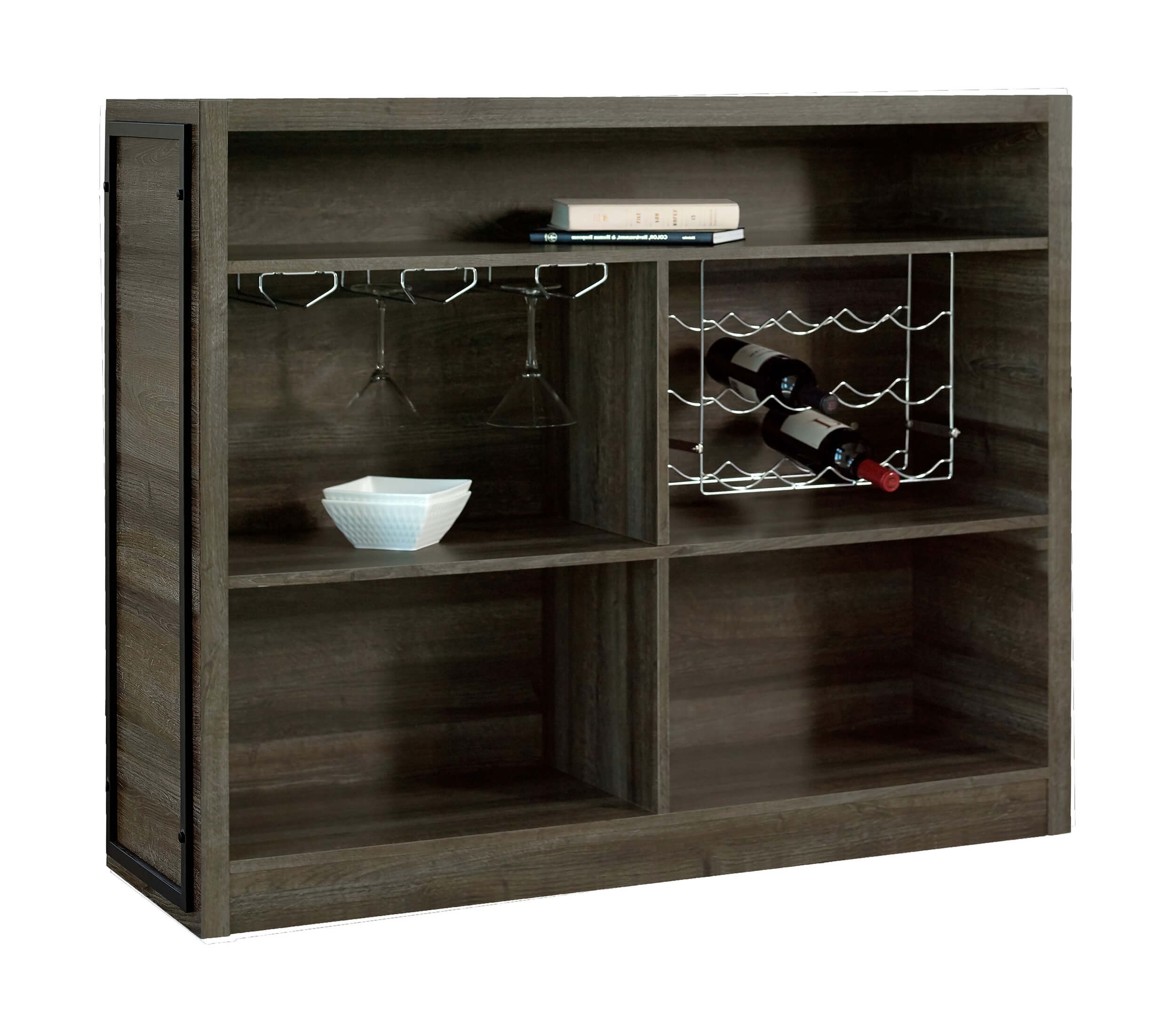 Joe Rectangular Wood Veneer Storage Bar Unit