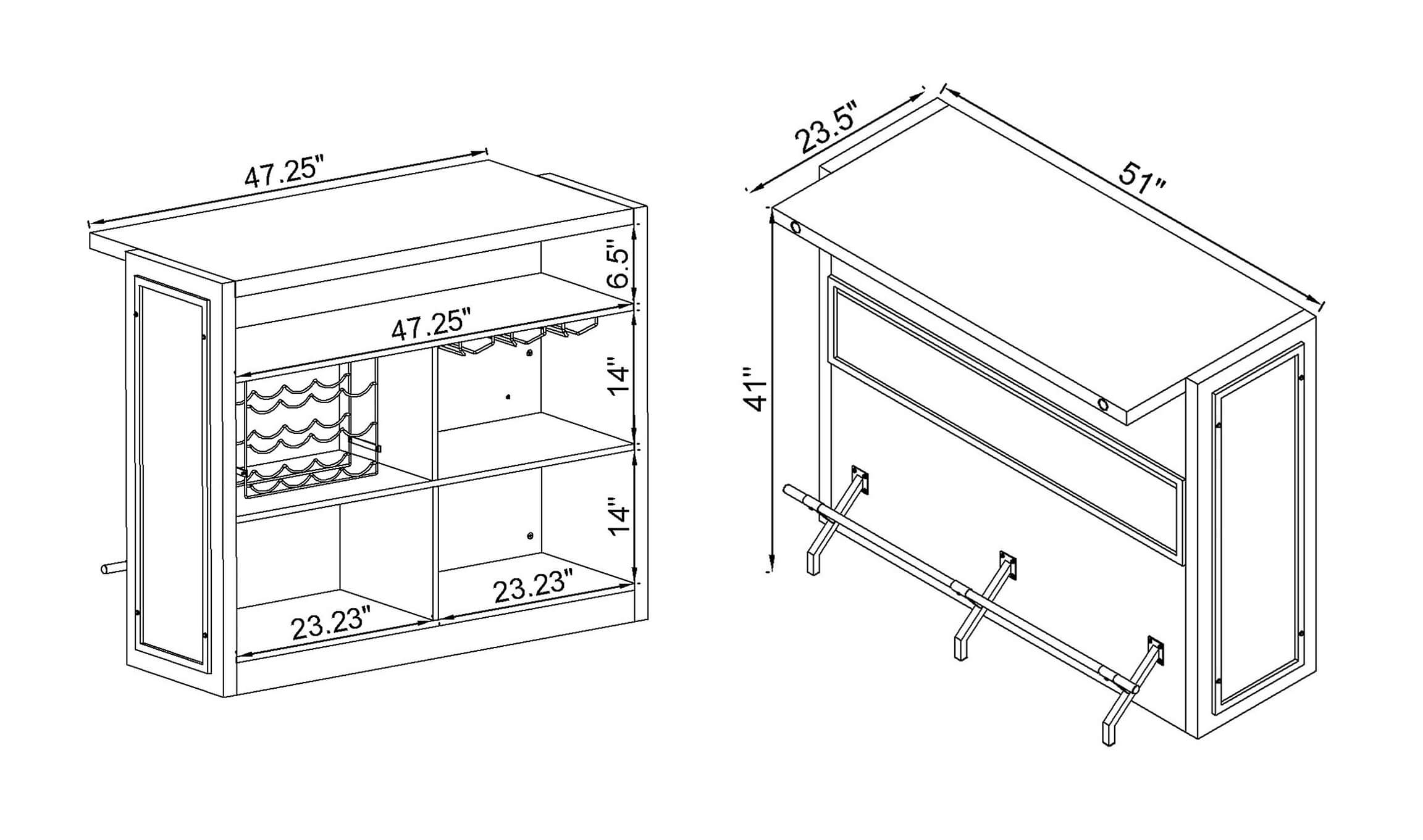 Joe Rectangular Wood Veneer Storage Bar Unit