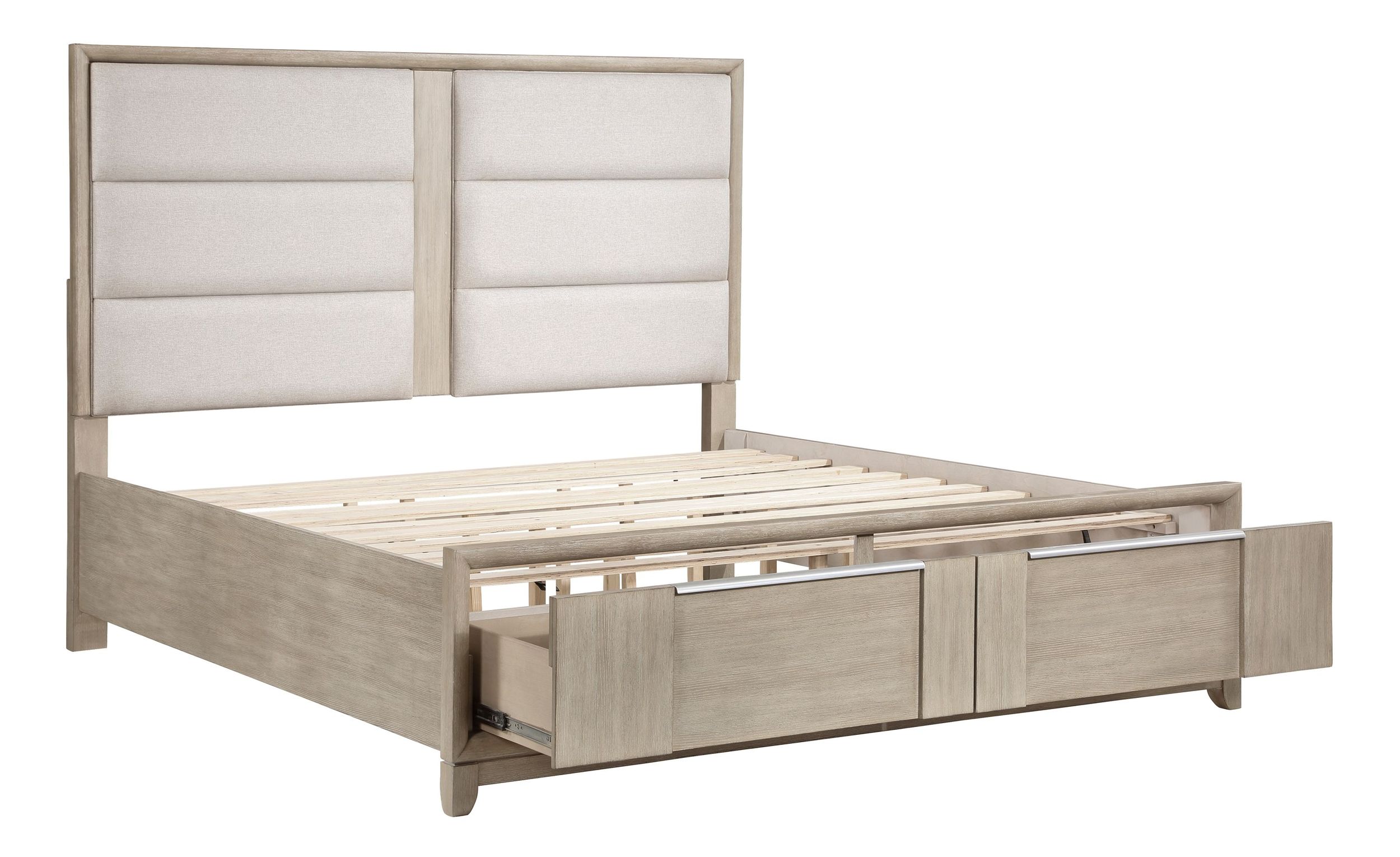 McKewen Polyester/Wood Eastern King Storage Platform Bed