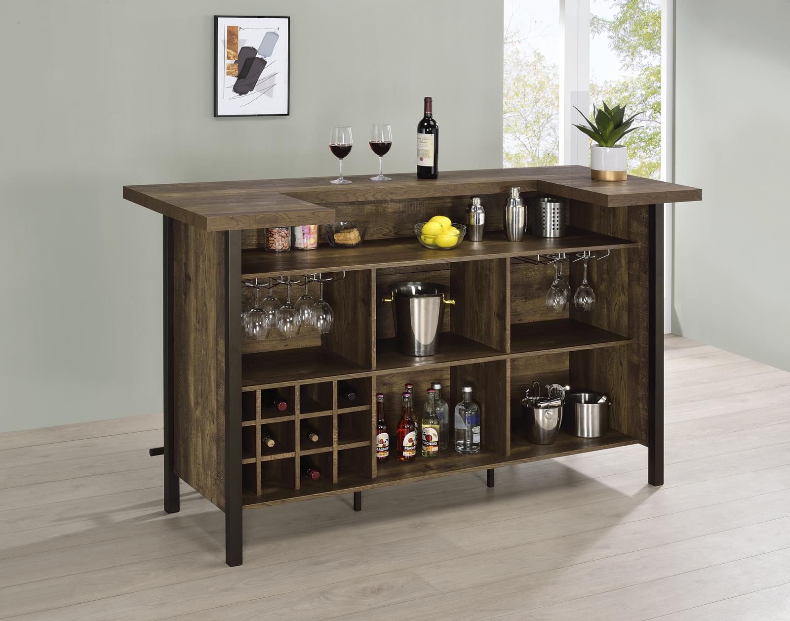 Bellemore Rectangular Wood Veneer Storage Bar Unit