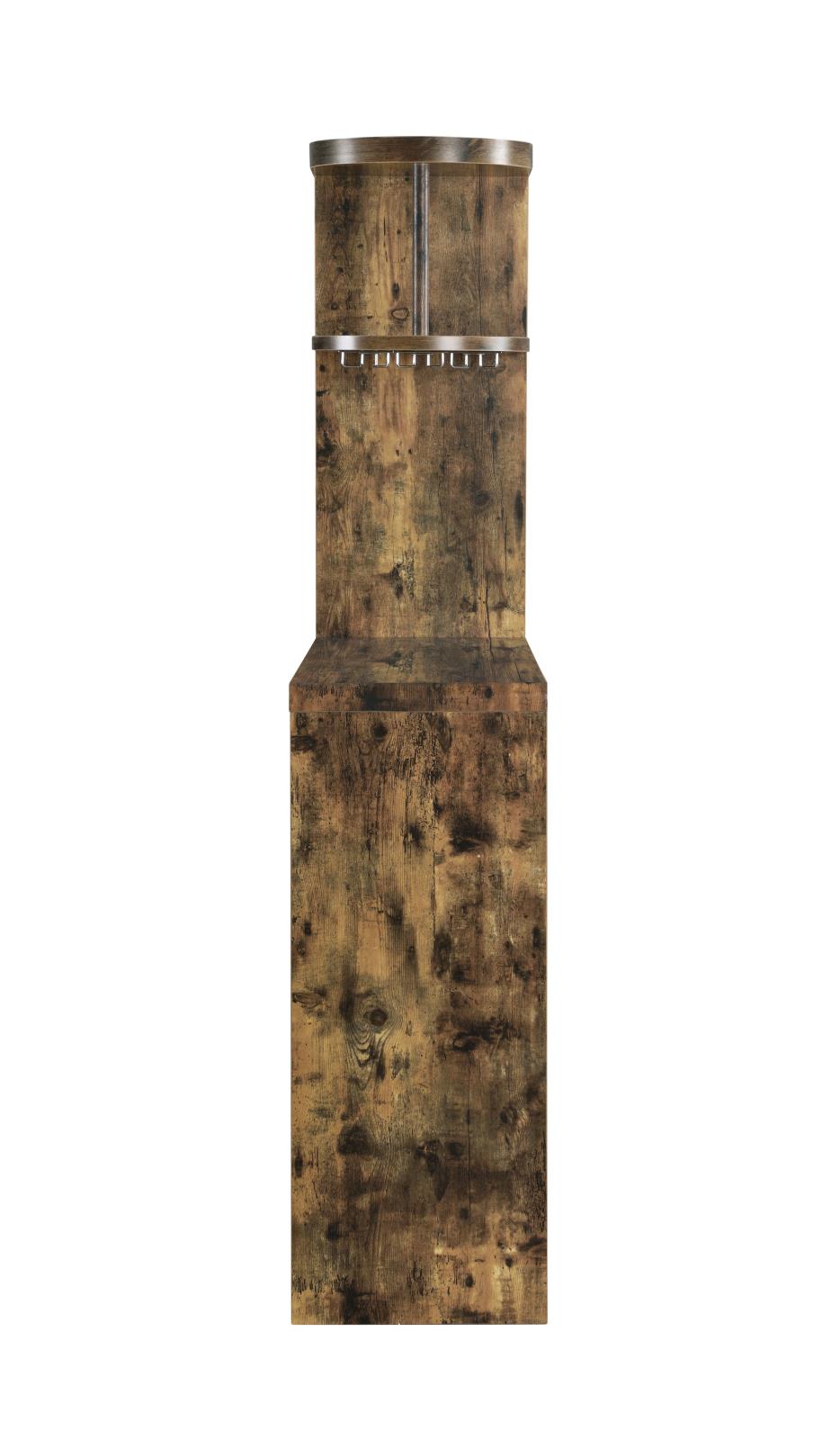 Belvedere Wood Veneer Bar Table with 5-shelf Storage Unit