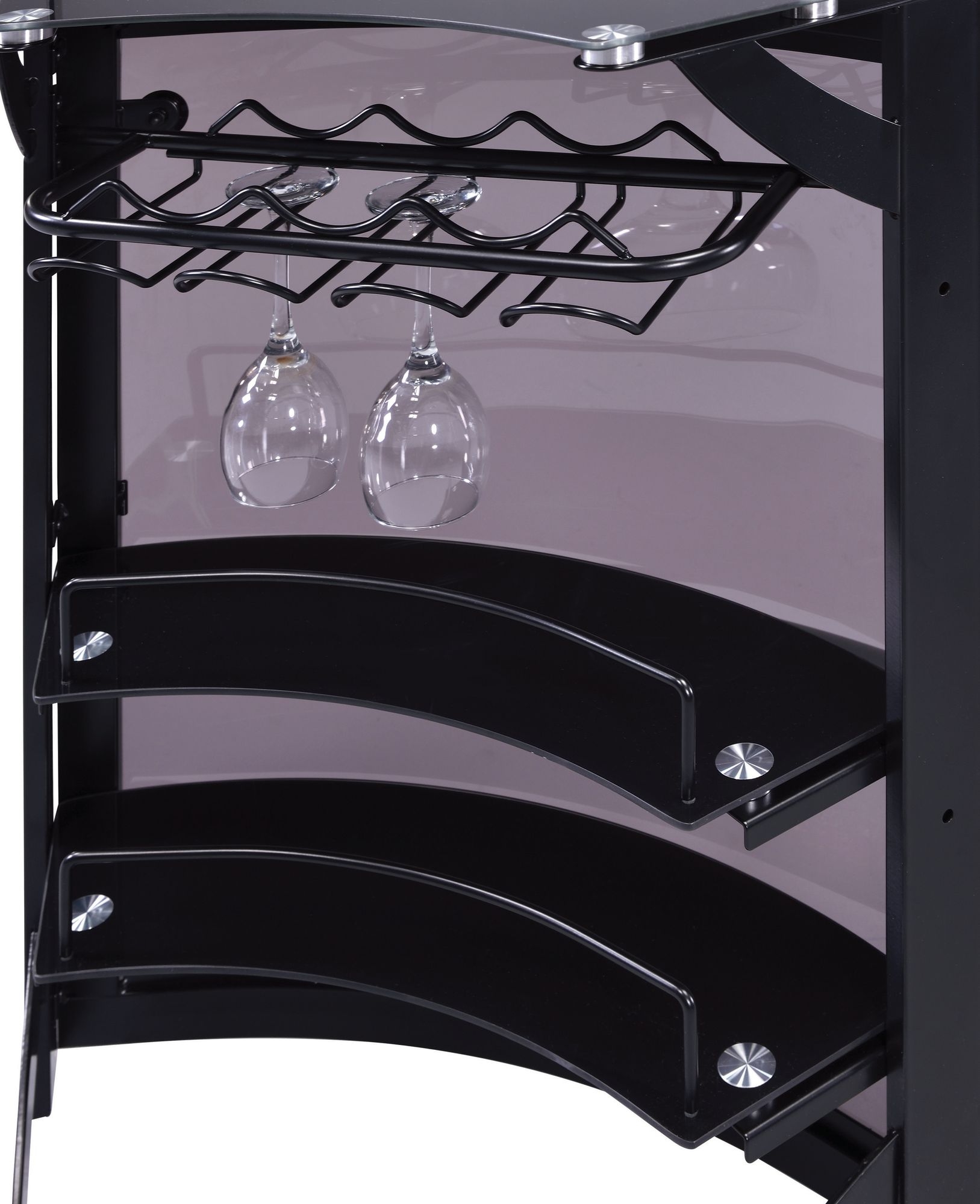 Dallas 2-Shelf Curved Bar Unit