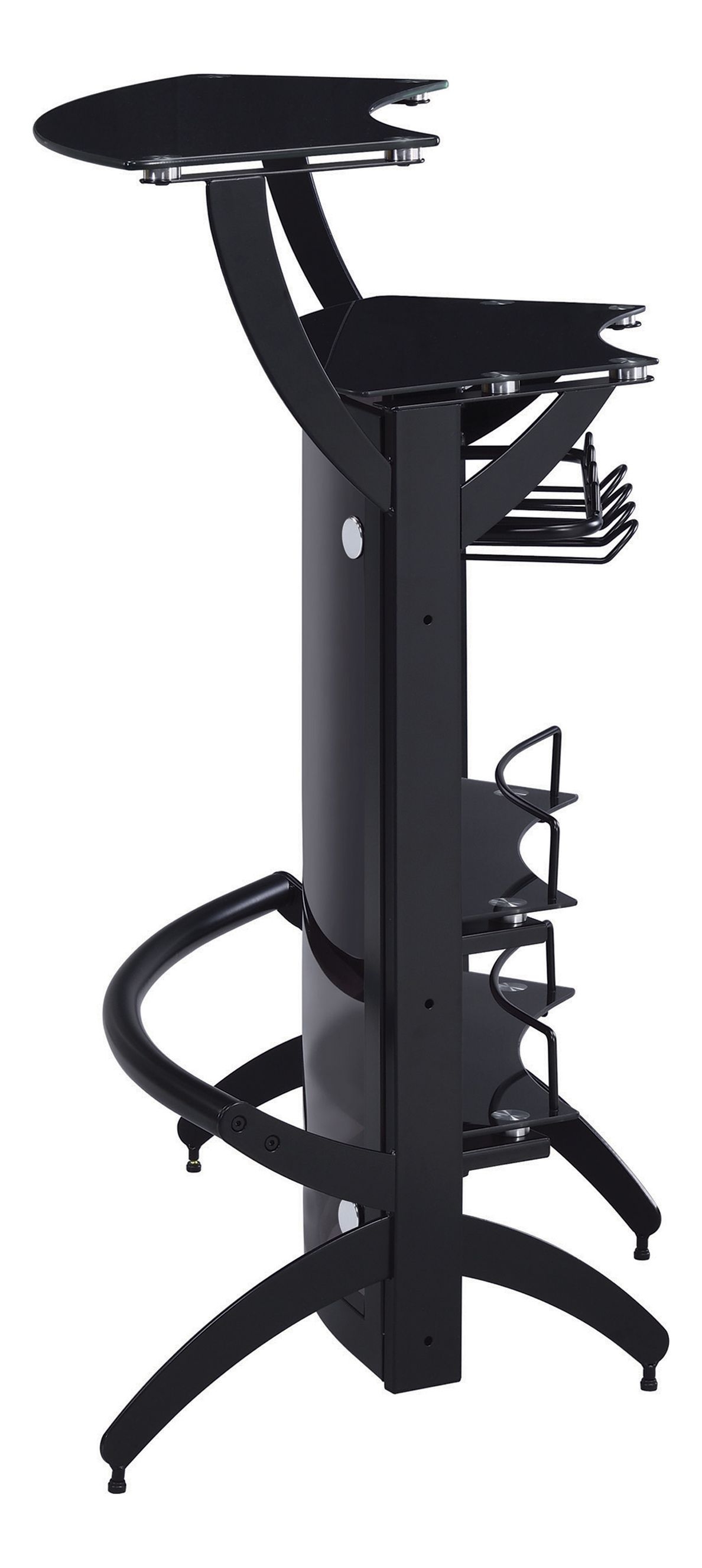 Dallas 2-Shelf Curved Bar Unit
