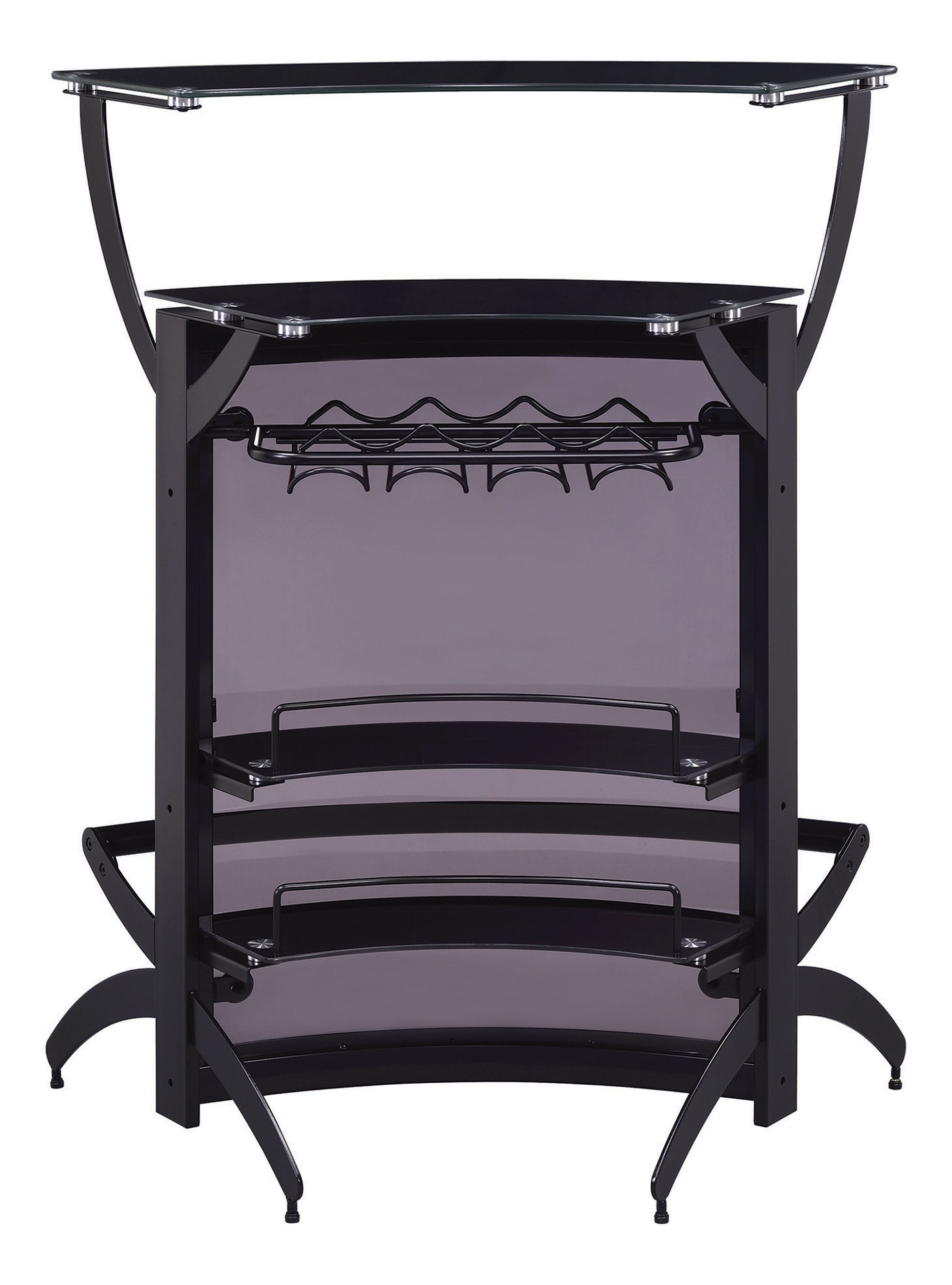 Dallas 2-Shelf Curved Bar Unit