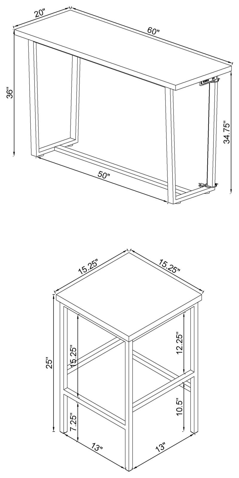 Marmot 4-Piece Rectangle Counter Height Set