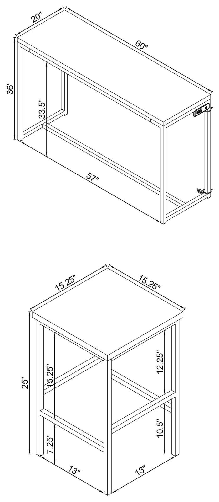 Cassidy 4-Piece Rectangle Counter Height Set