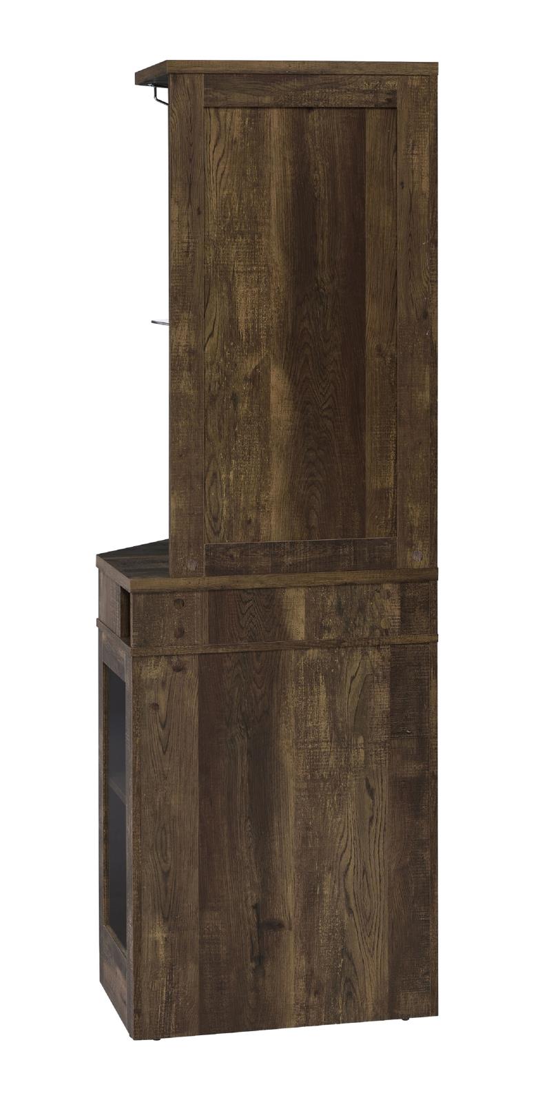 Alviso Wood Veneer/Glass Corner Bar Cabinet with Stemware Rack