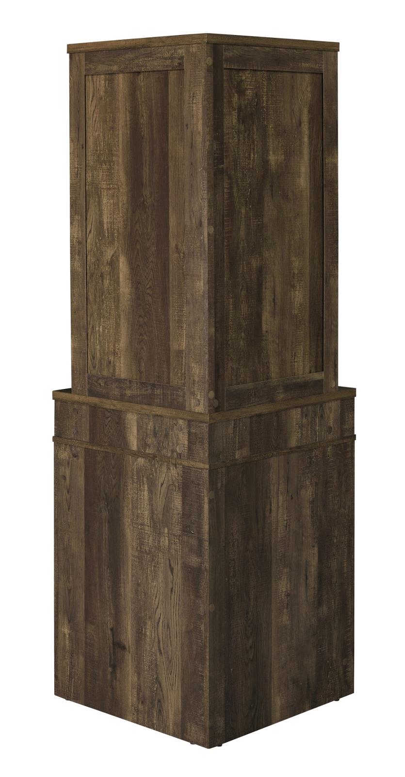 Alviso Wood Veneer/Glass Corner Bar Cabinet with Stemware Rack