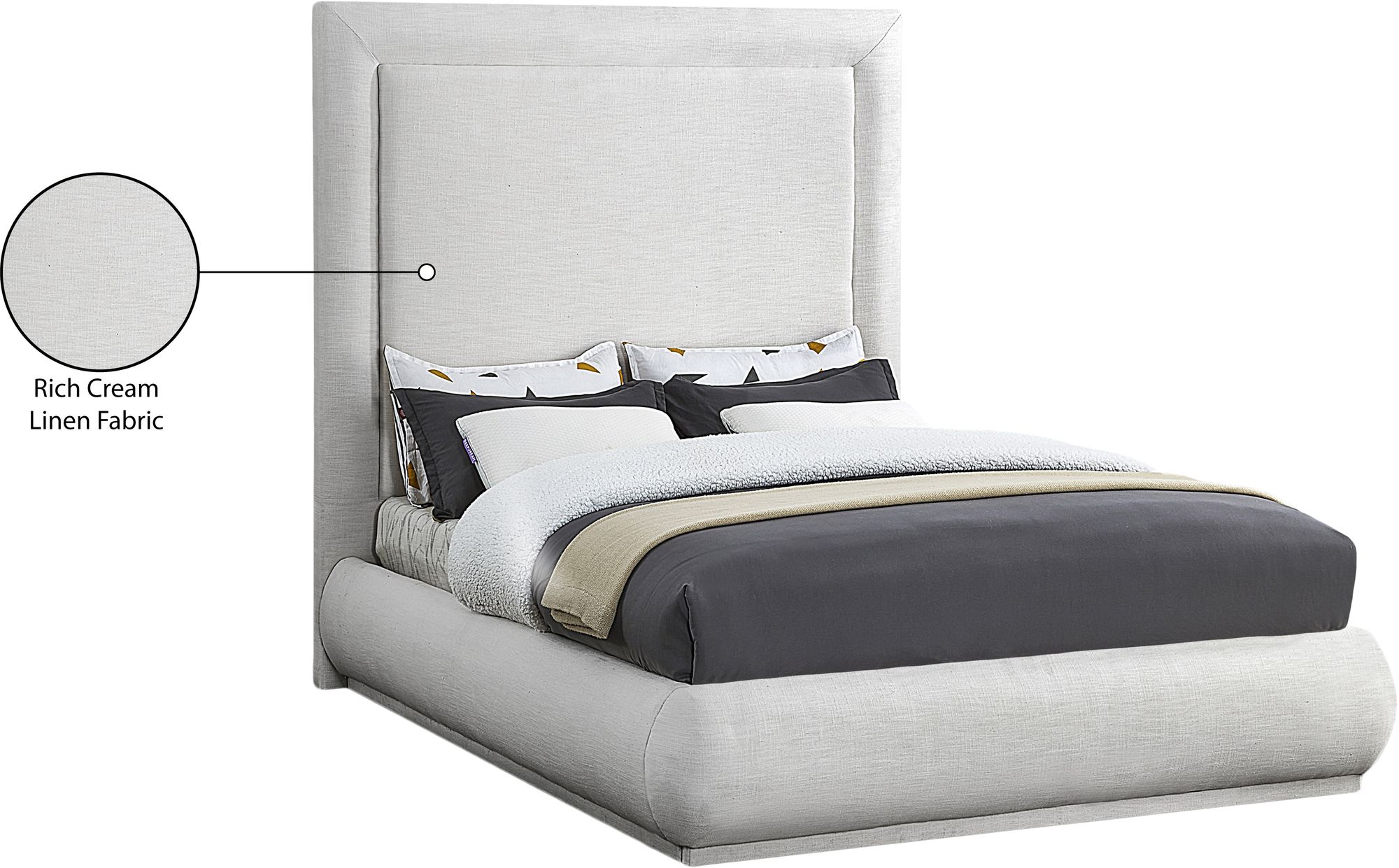 Brooke Linen Fabric King Size Bed