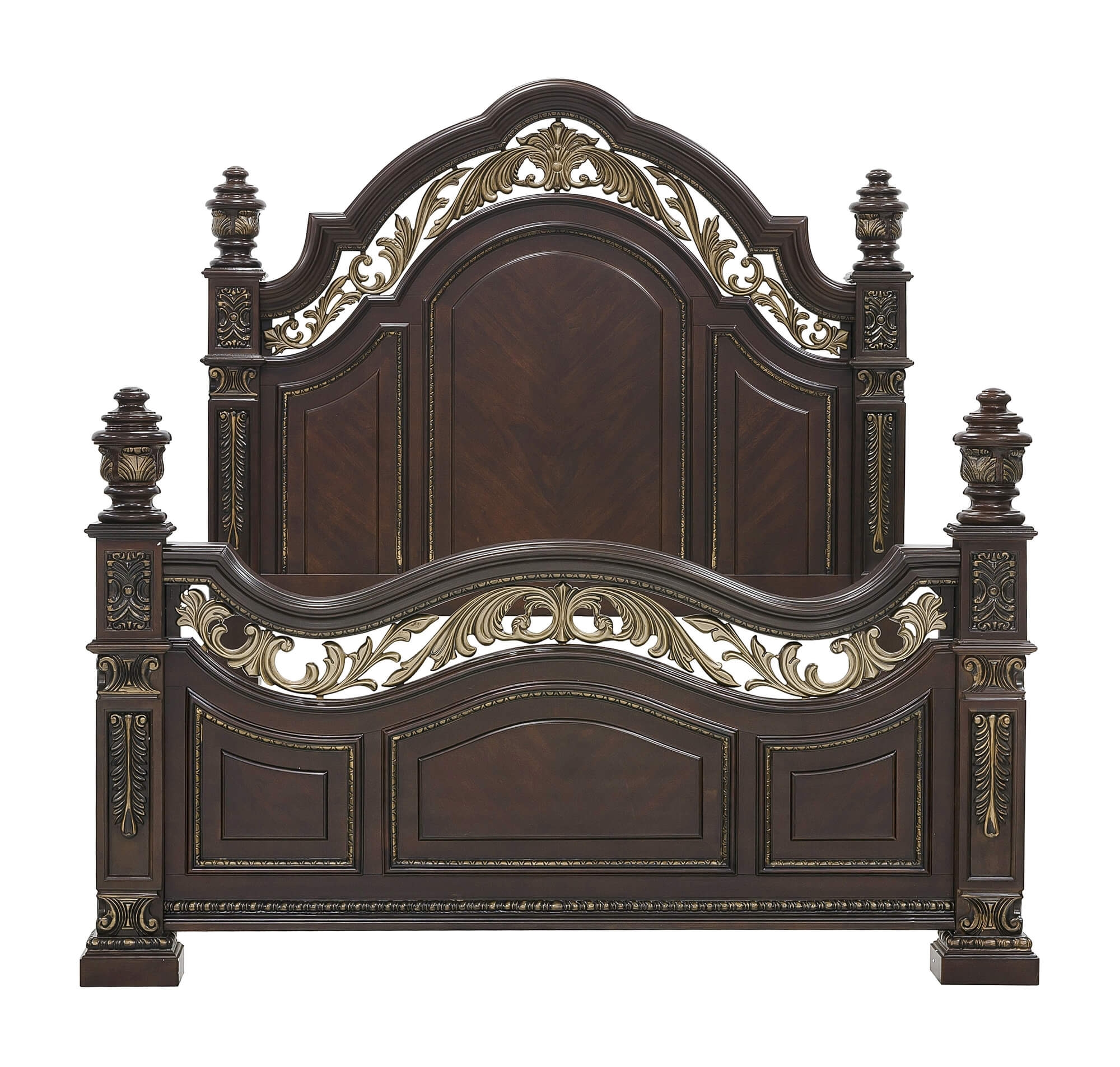 Catalonia Wood/Wood Veneer Panel Bed, King Size