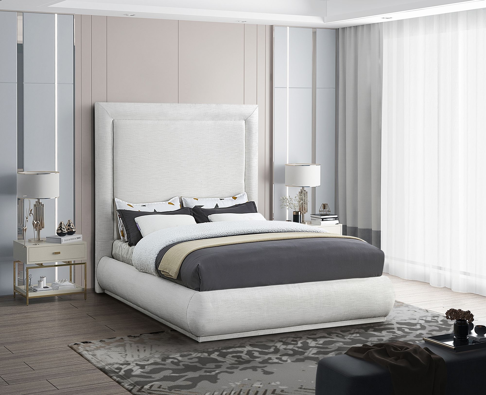 Brooke Linen Fabric Bed