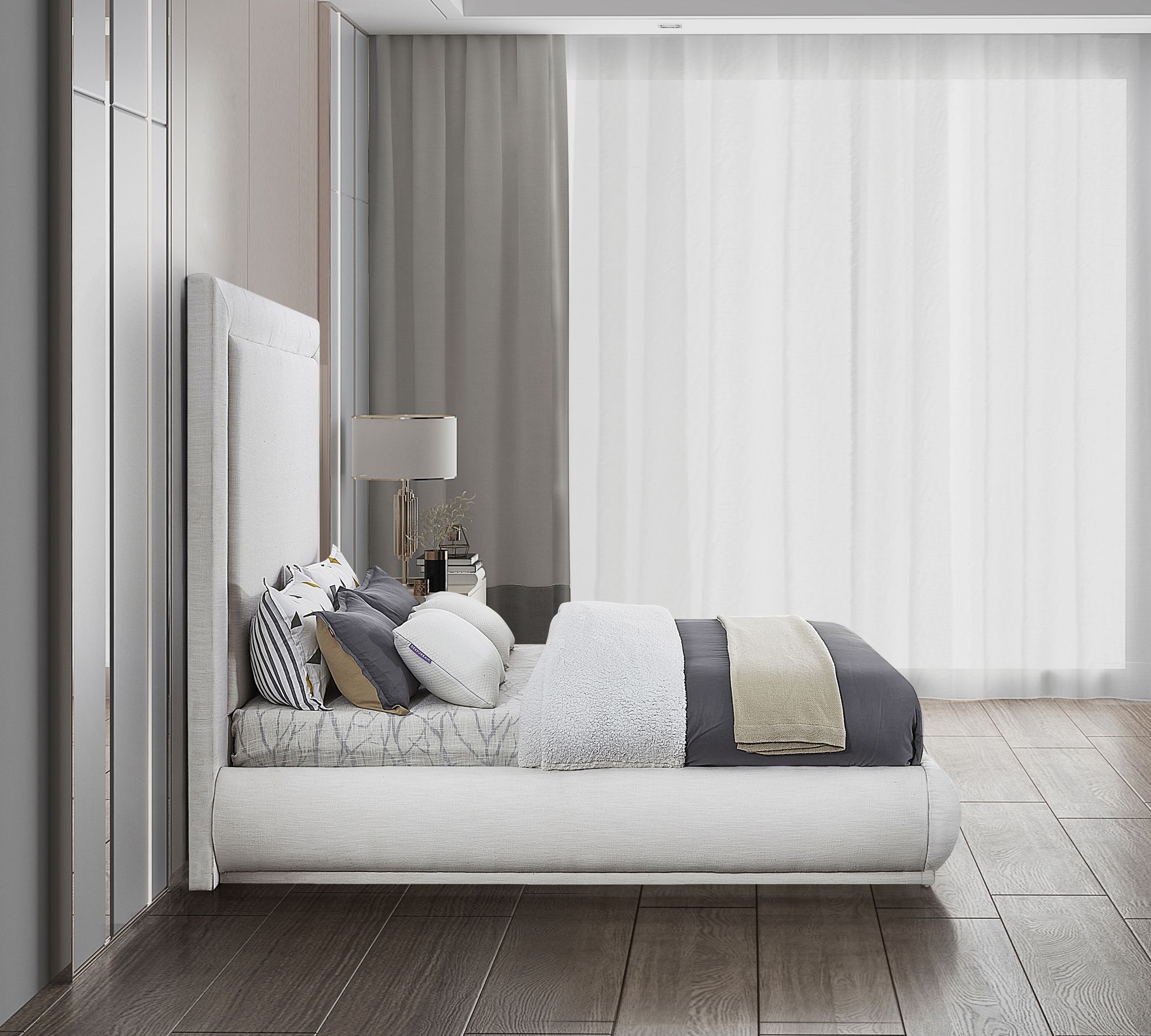 Brooke Linen Fabric Bed