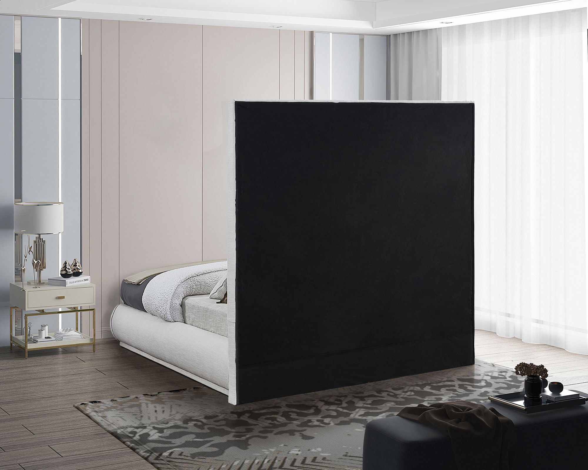 Brooke Linen Fabric Queen Size Bed