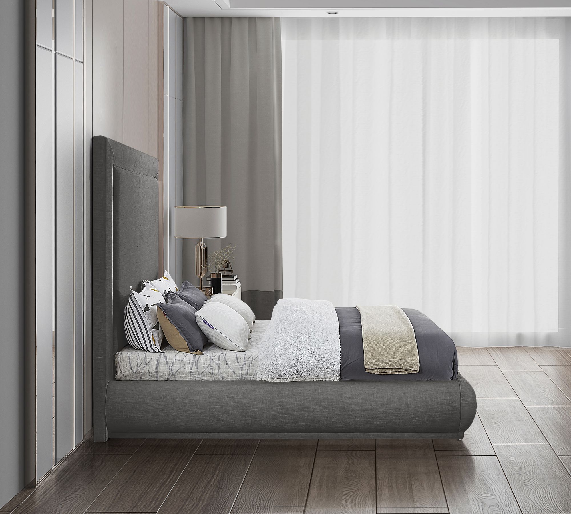 Brooke Linen Fabric King Size Bed