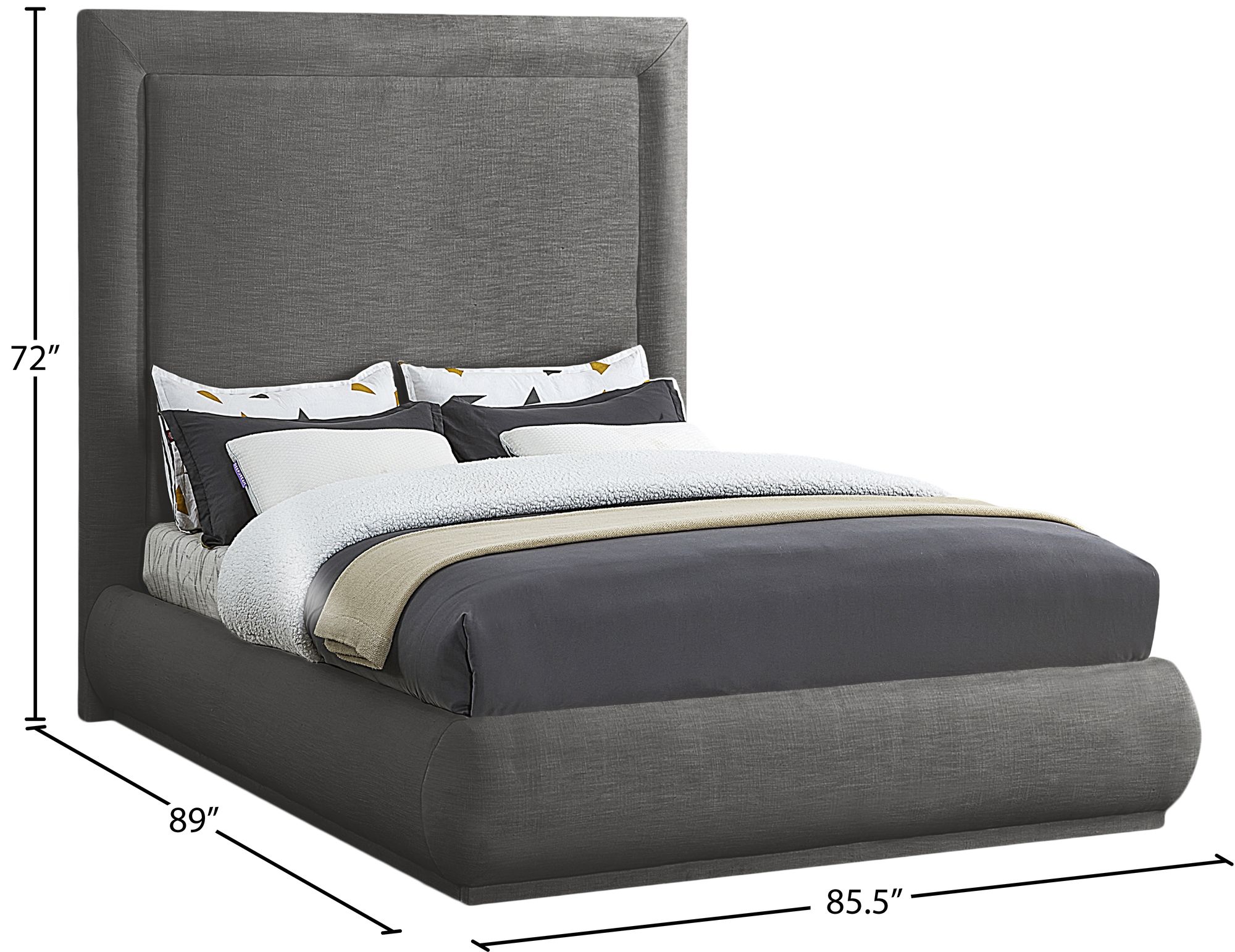 Brooke Linen Fabric King Size Bed