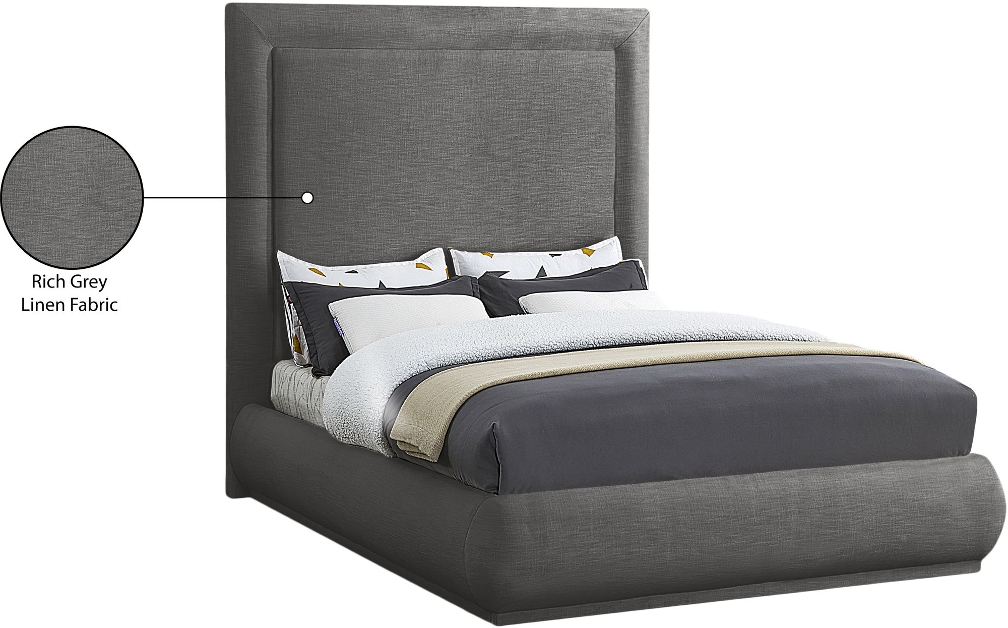Brooke Linen Fabric King Size Bed