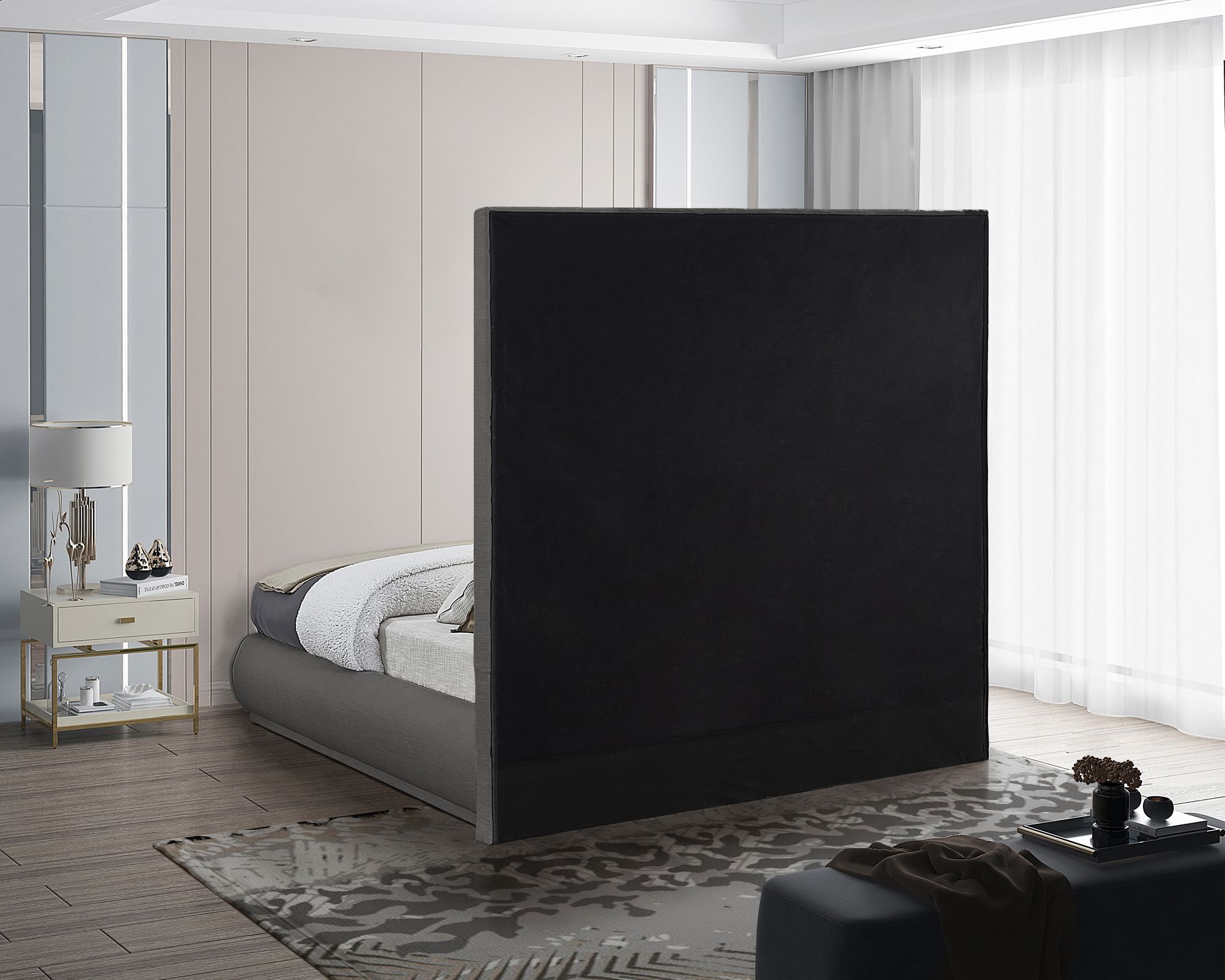 Brooke Linen Fabric Queen Size Bed