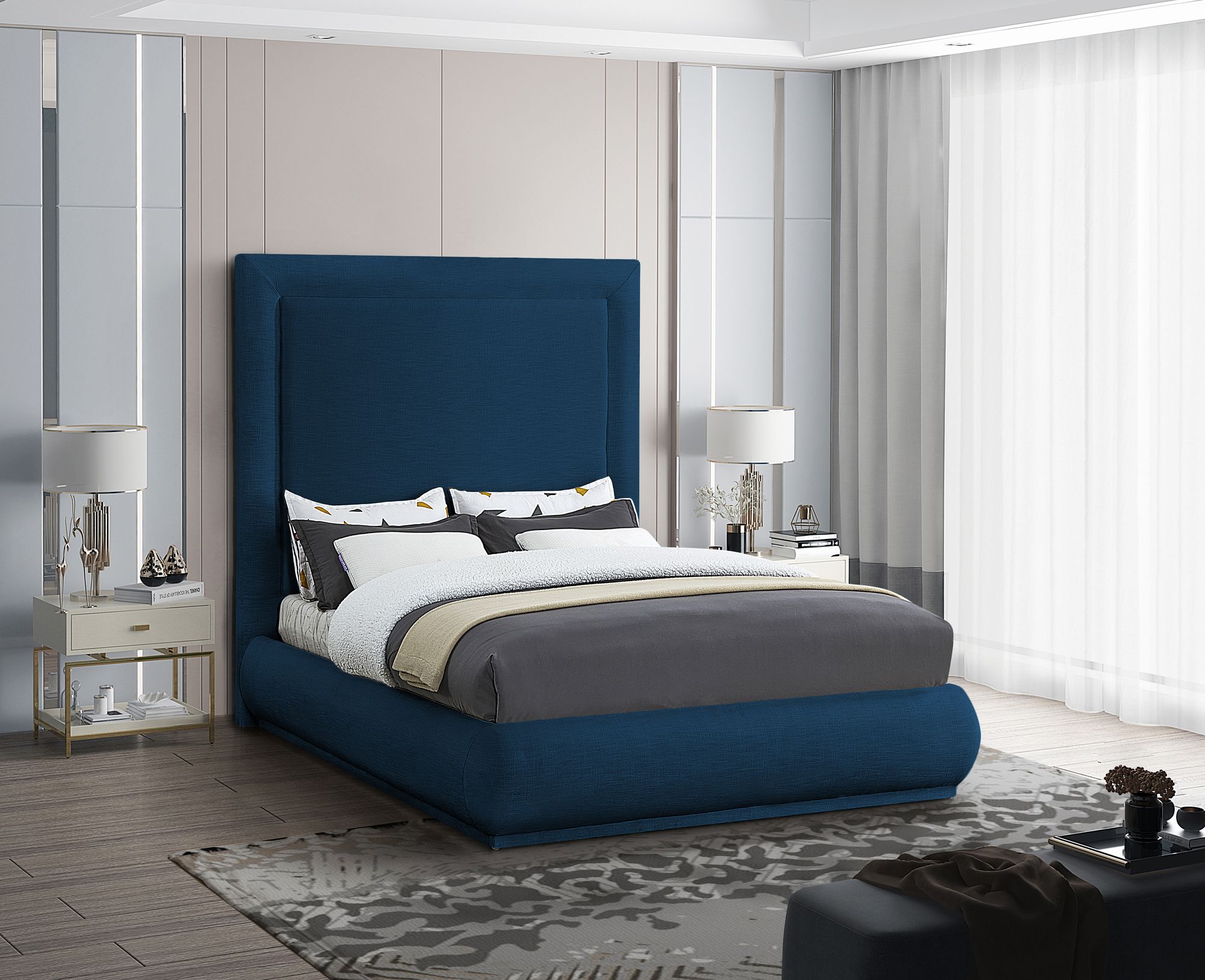Brooke Linen Fabric King Size Bed