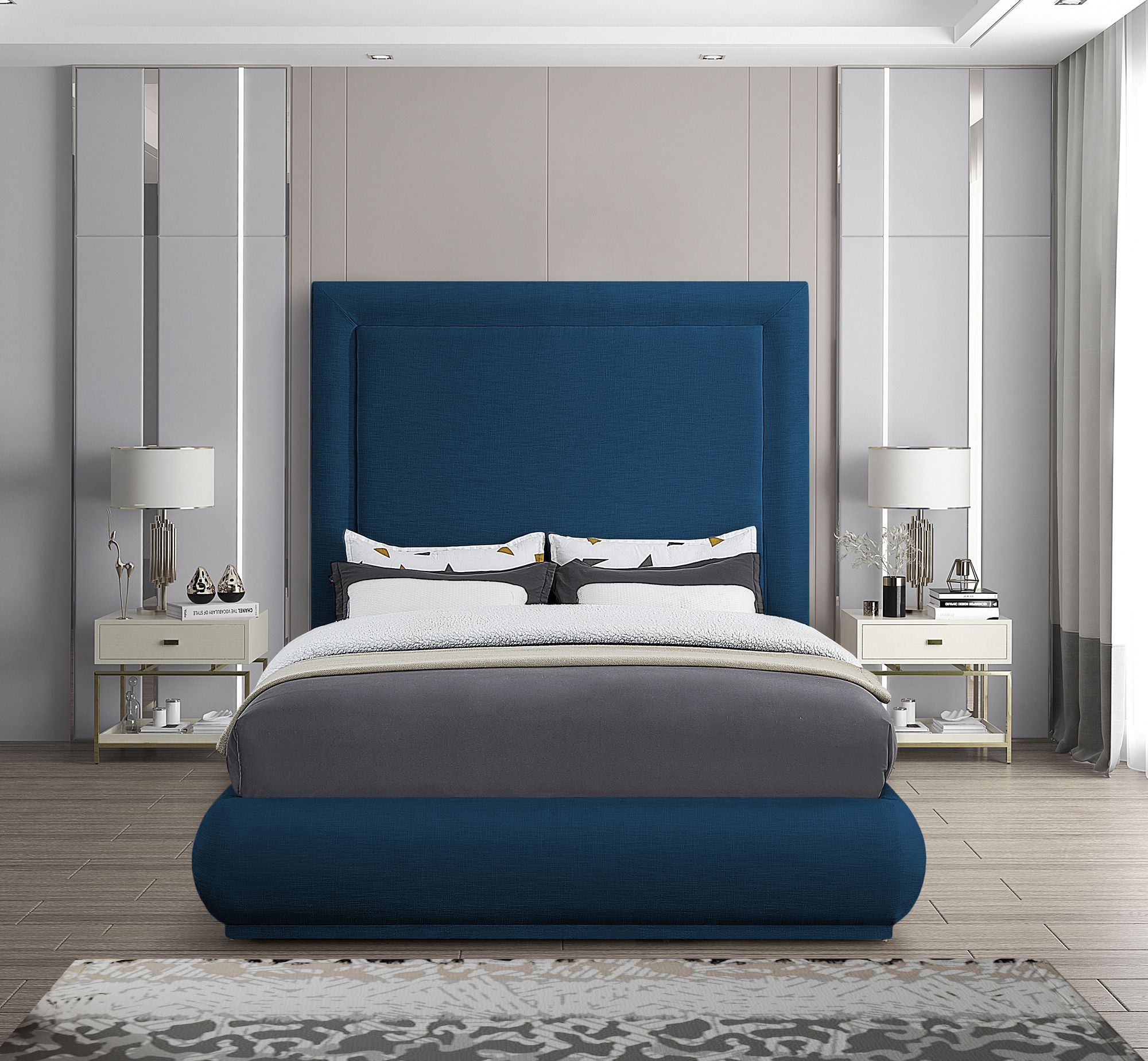 Brooke Linen Fabric King Size Bed