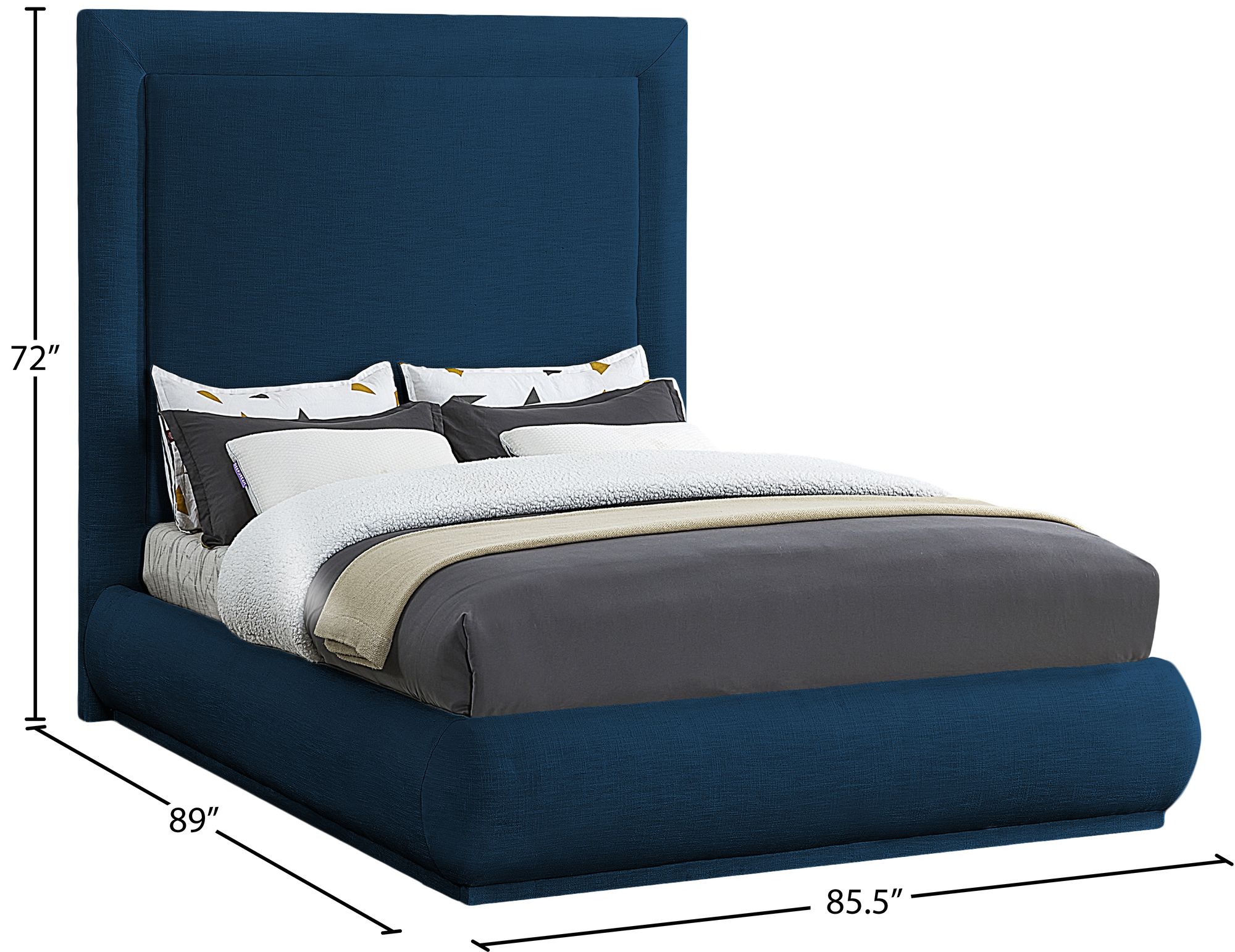 Brooke Linen Fabric King Size Bed