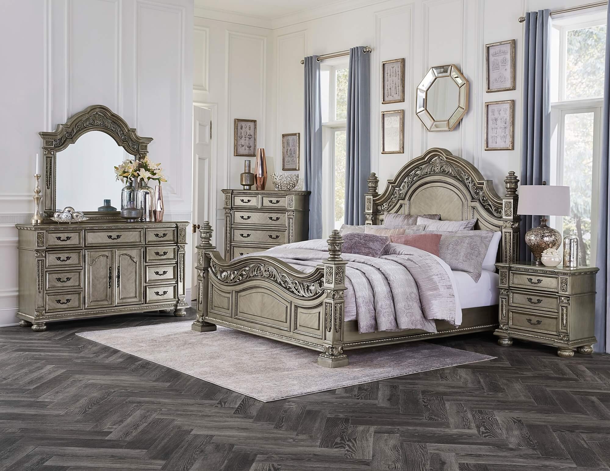 Catalonia Wood/Wood Veneer Panel Bed