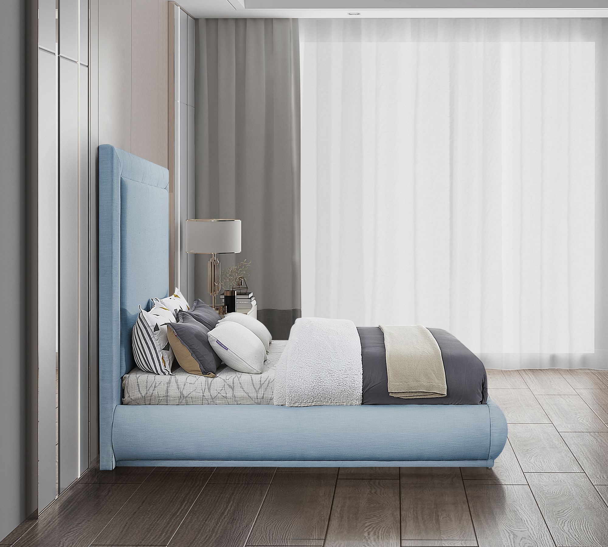Brooke Linen Fabric King Size Bed