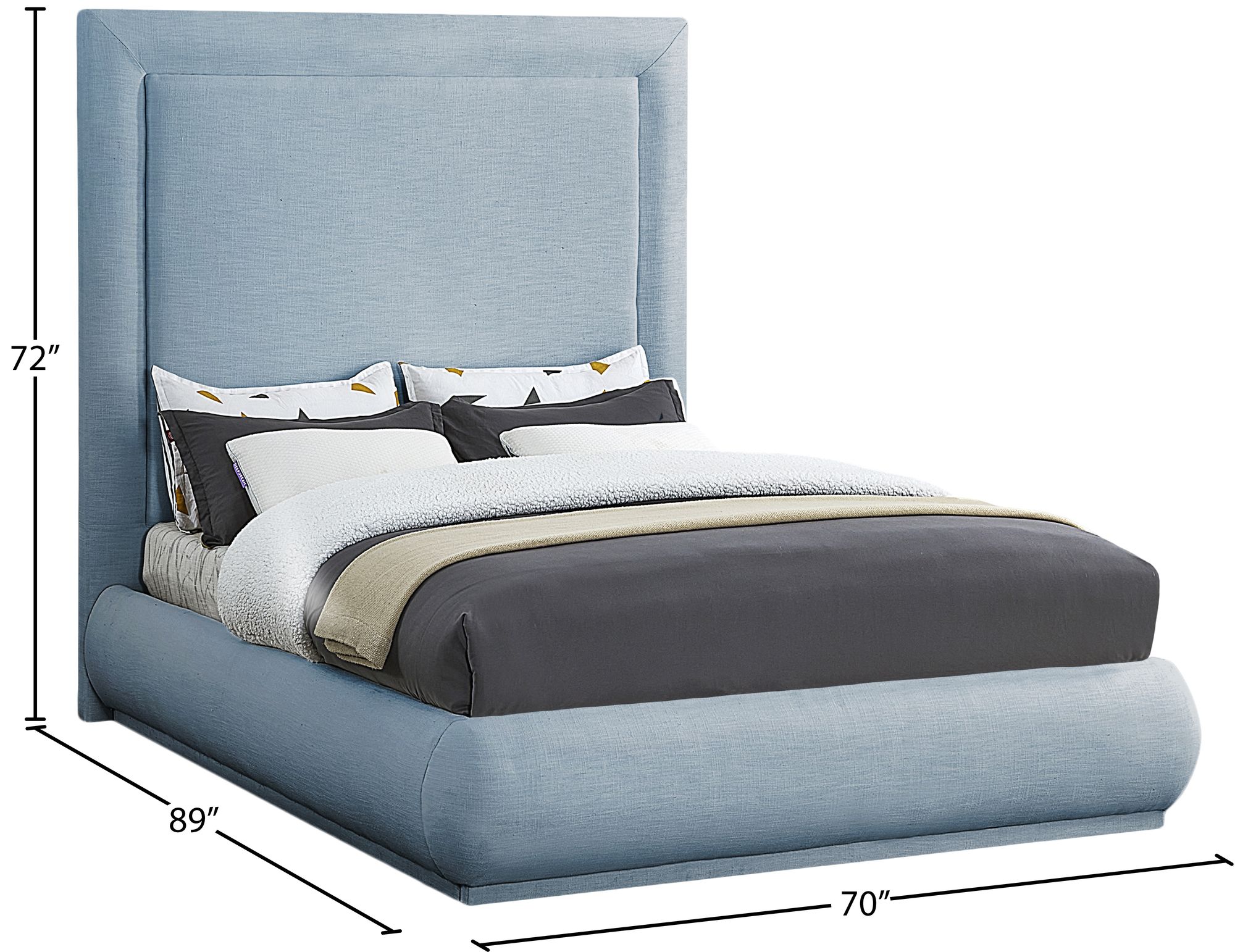 Brooke Linen Fabric Queen Size Bed