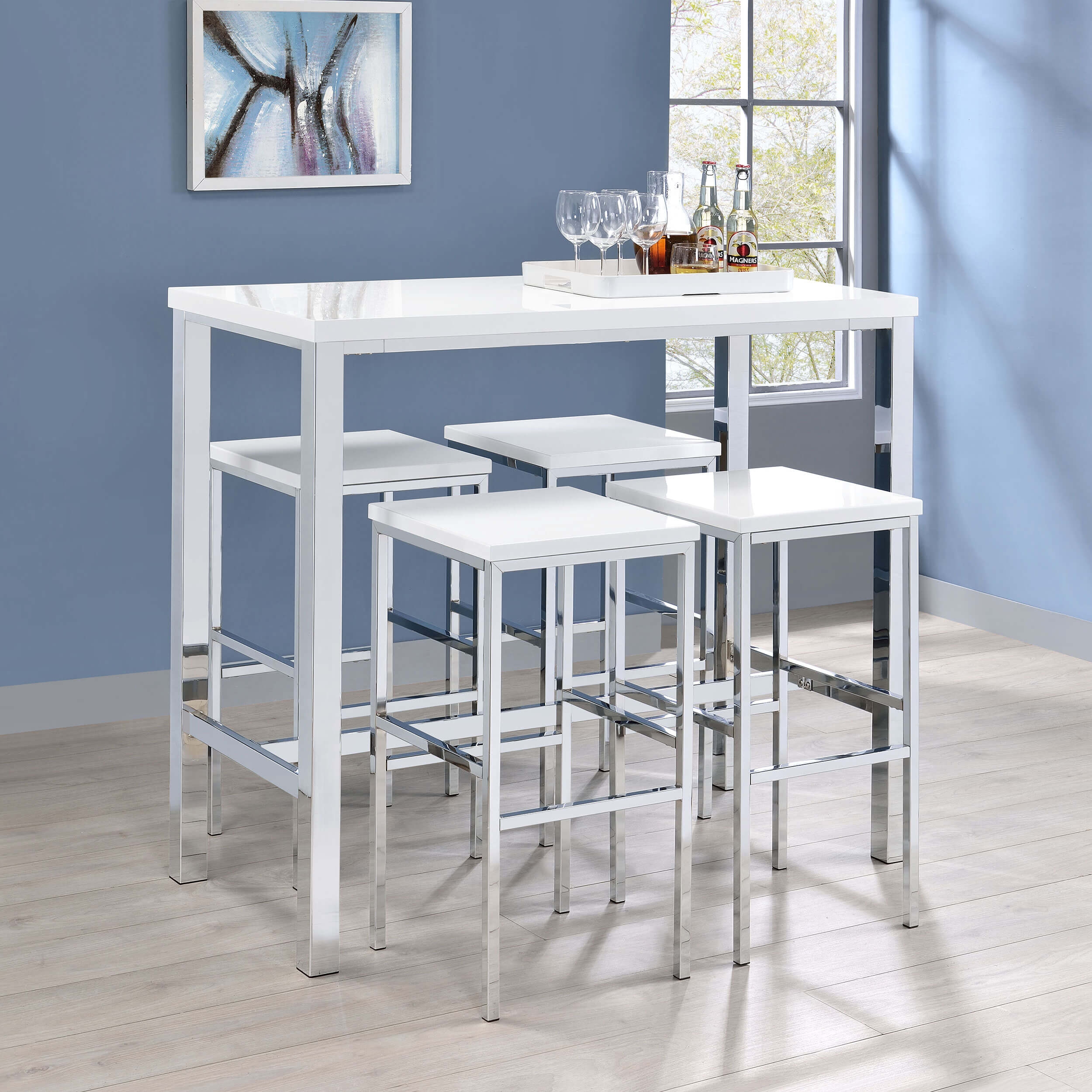 Natividad Wood Veneer 5-Piece Bar Set
