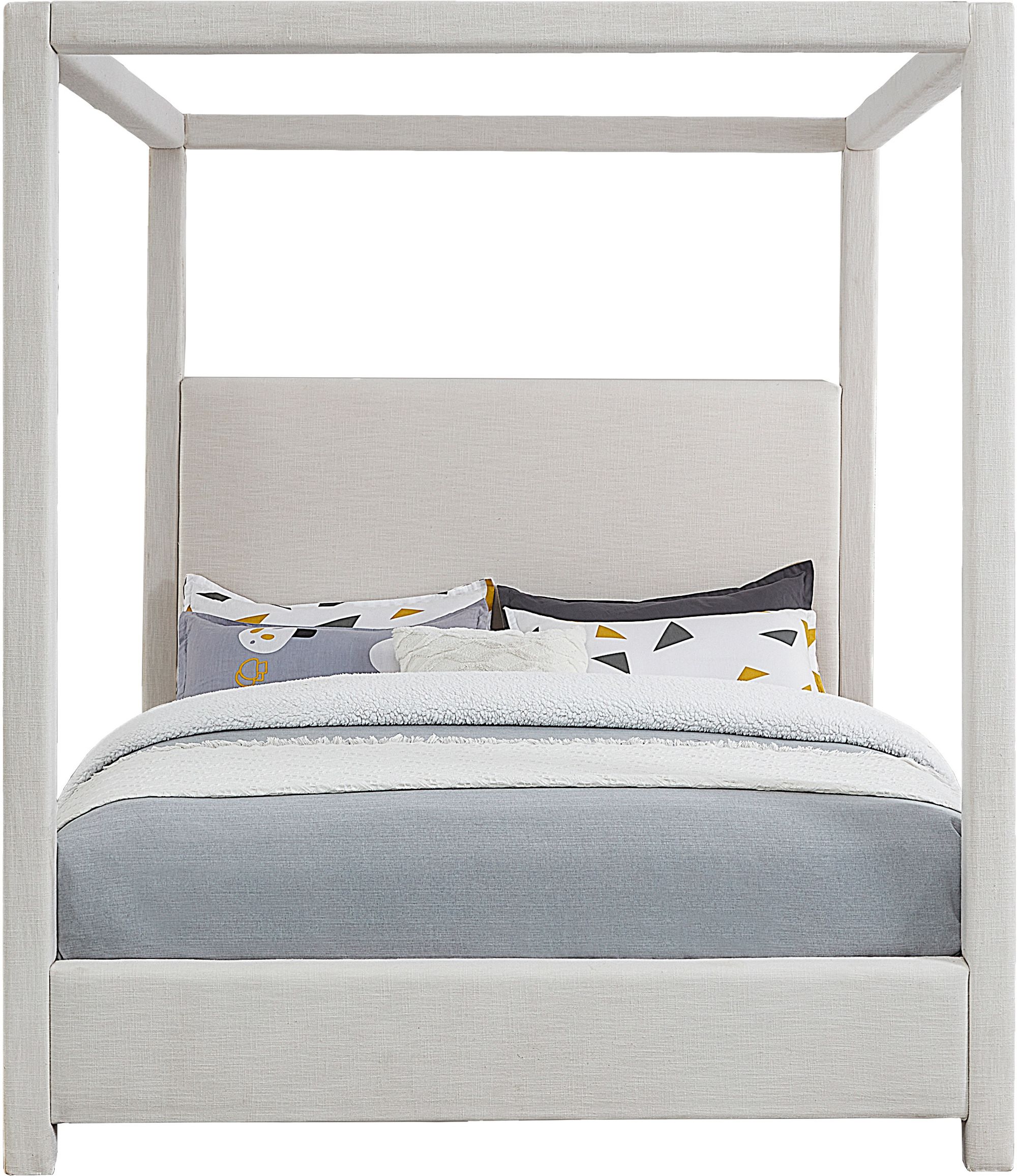 Emerson Linen Fabric King Size Bed