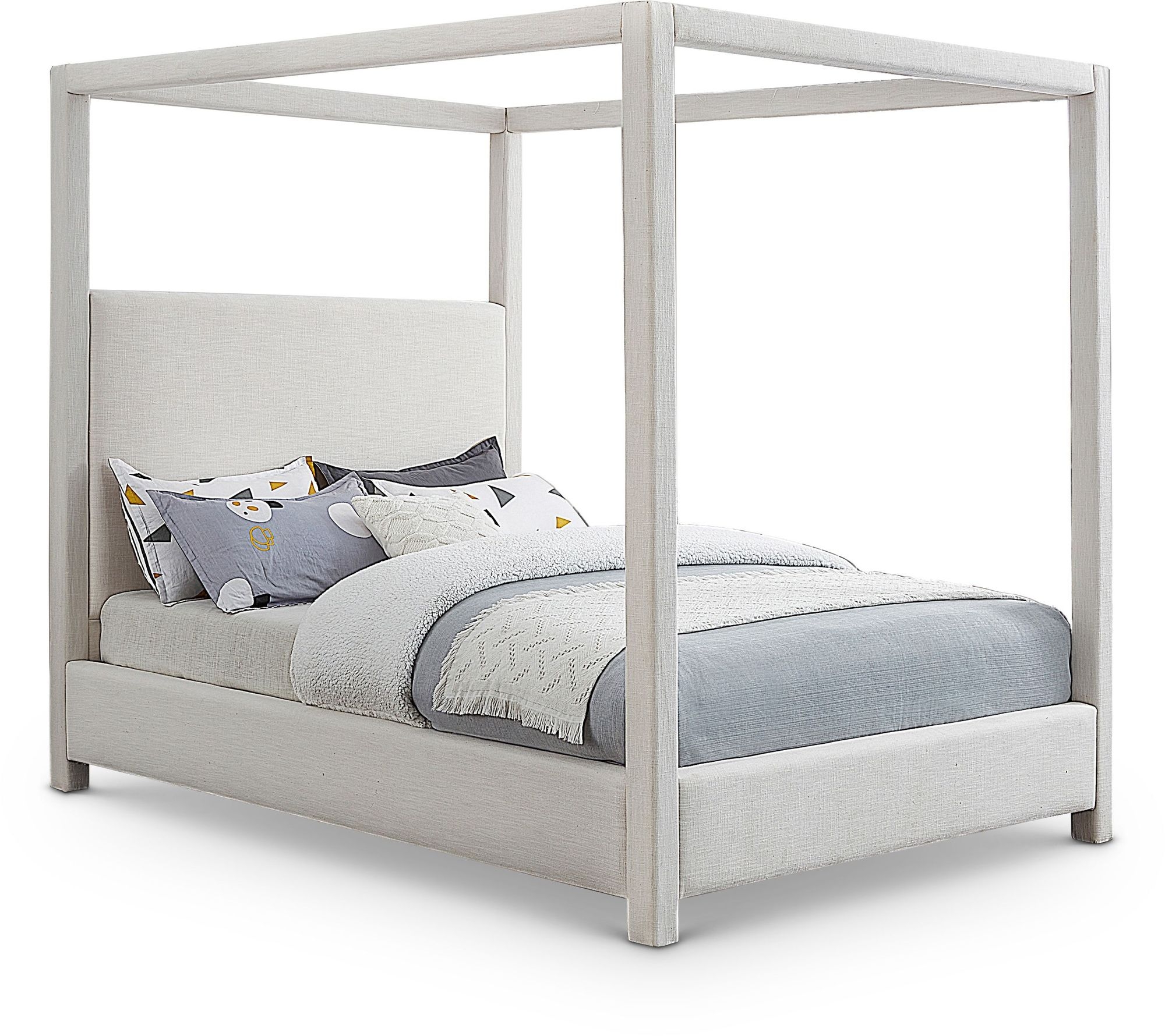 Emerson Linen Fabric Canopy Bed