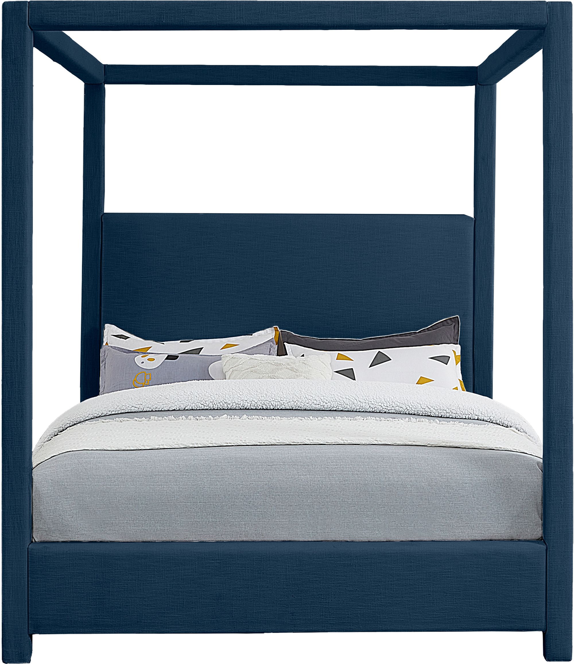 Emerson Linen Fabric King Size Bed