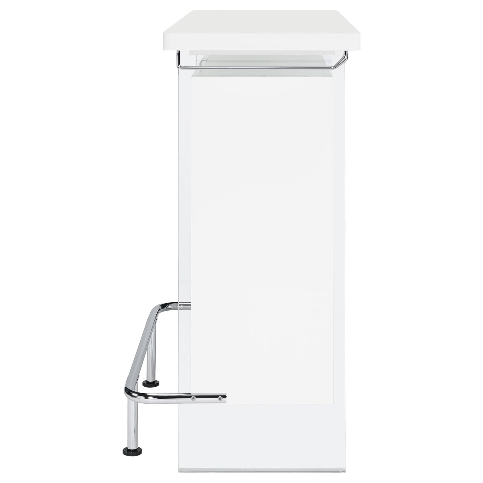 Acosta Rectangular Bar Unit with Footrest and Glass Side Panels