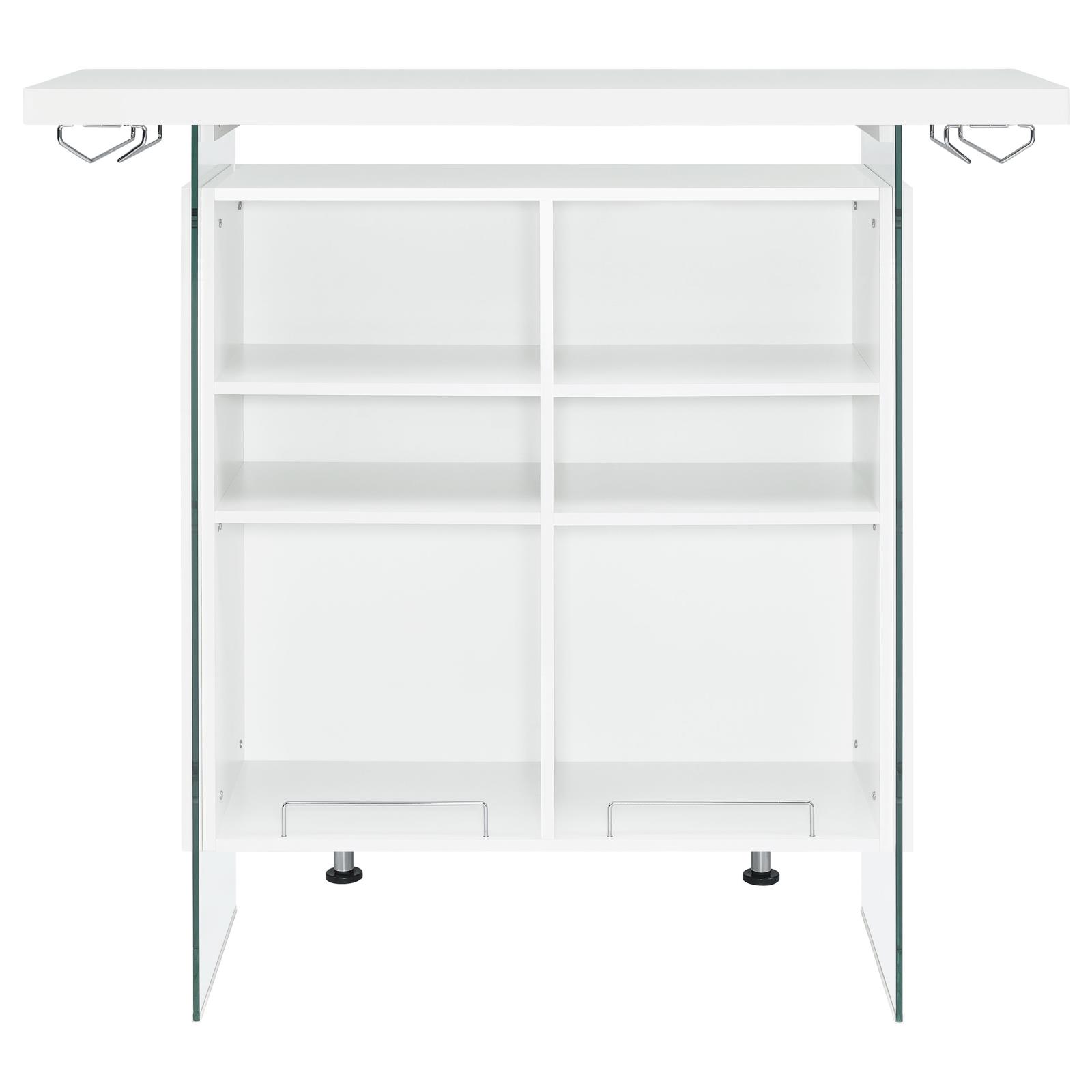 Acosta Rectangular Bar Unit with Footrest and Glass Side Panels