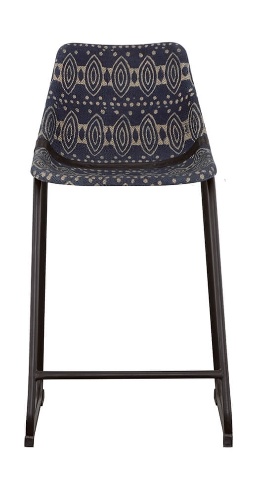 Marquise Fabric Counter Height Stool with Metal Base