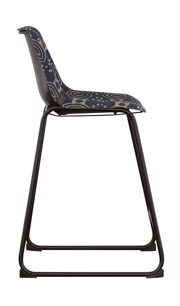 Marquise Fabric Counter Height Stool with Metal Base