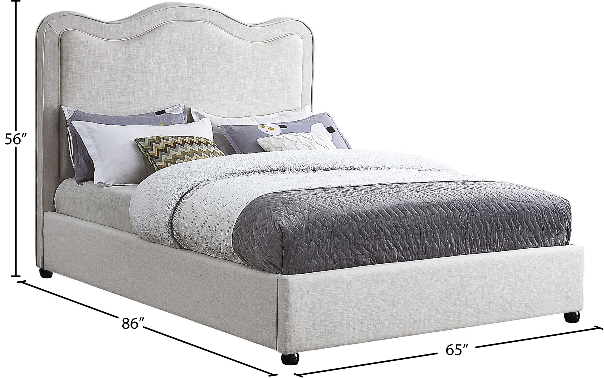 Felix Linen Fabric King Size Bed