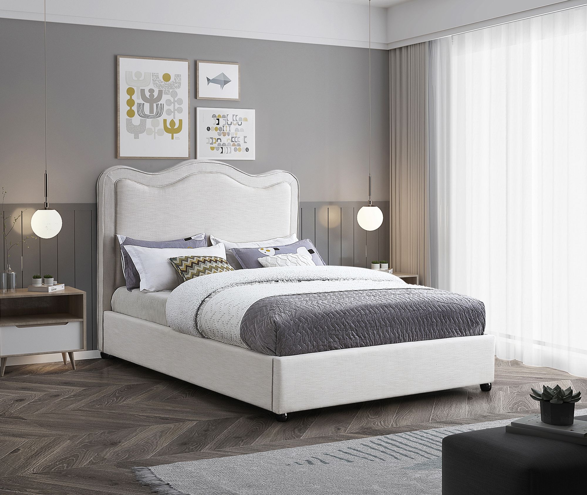 Felix Linen Fabric Bed