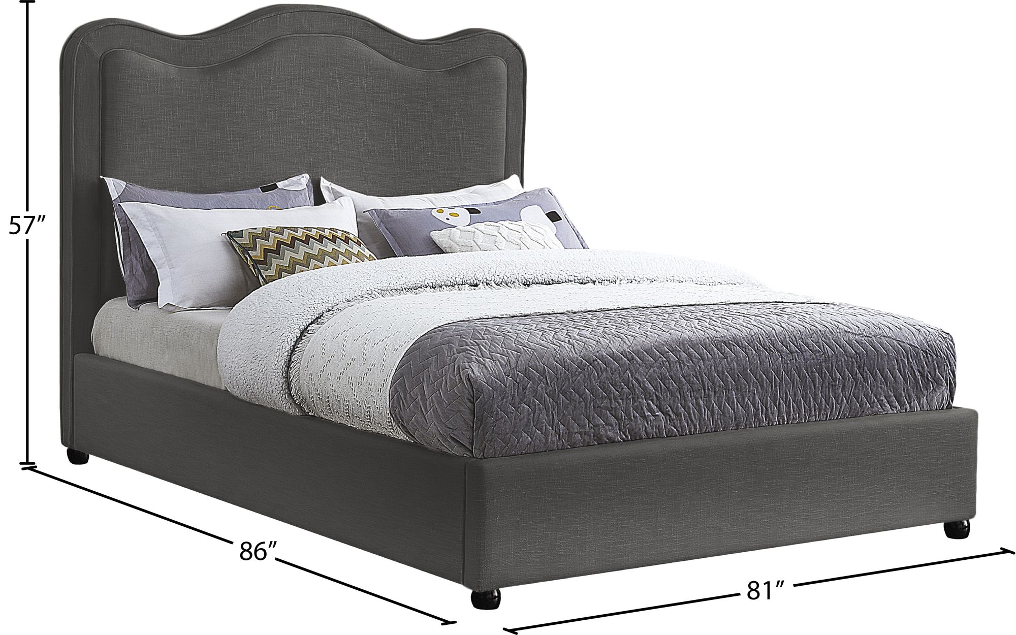 Felix Linen Fabric Full Size Bed