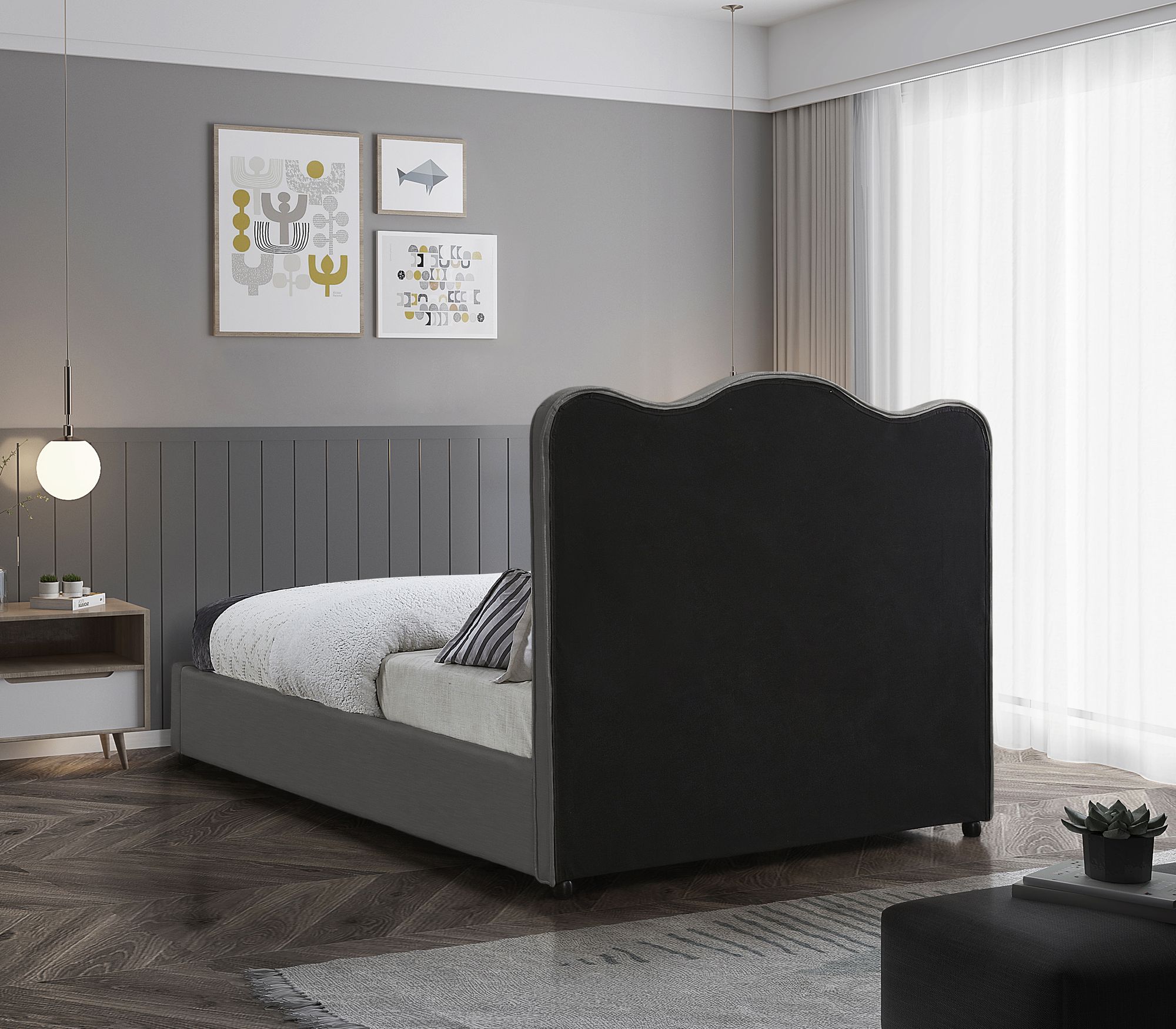 Felix Linen Fabric King Size Bed