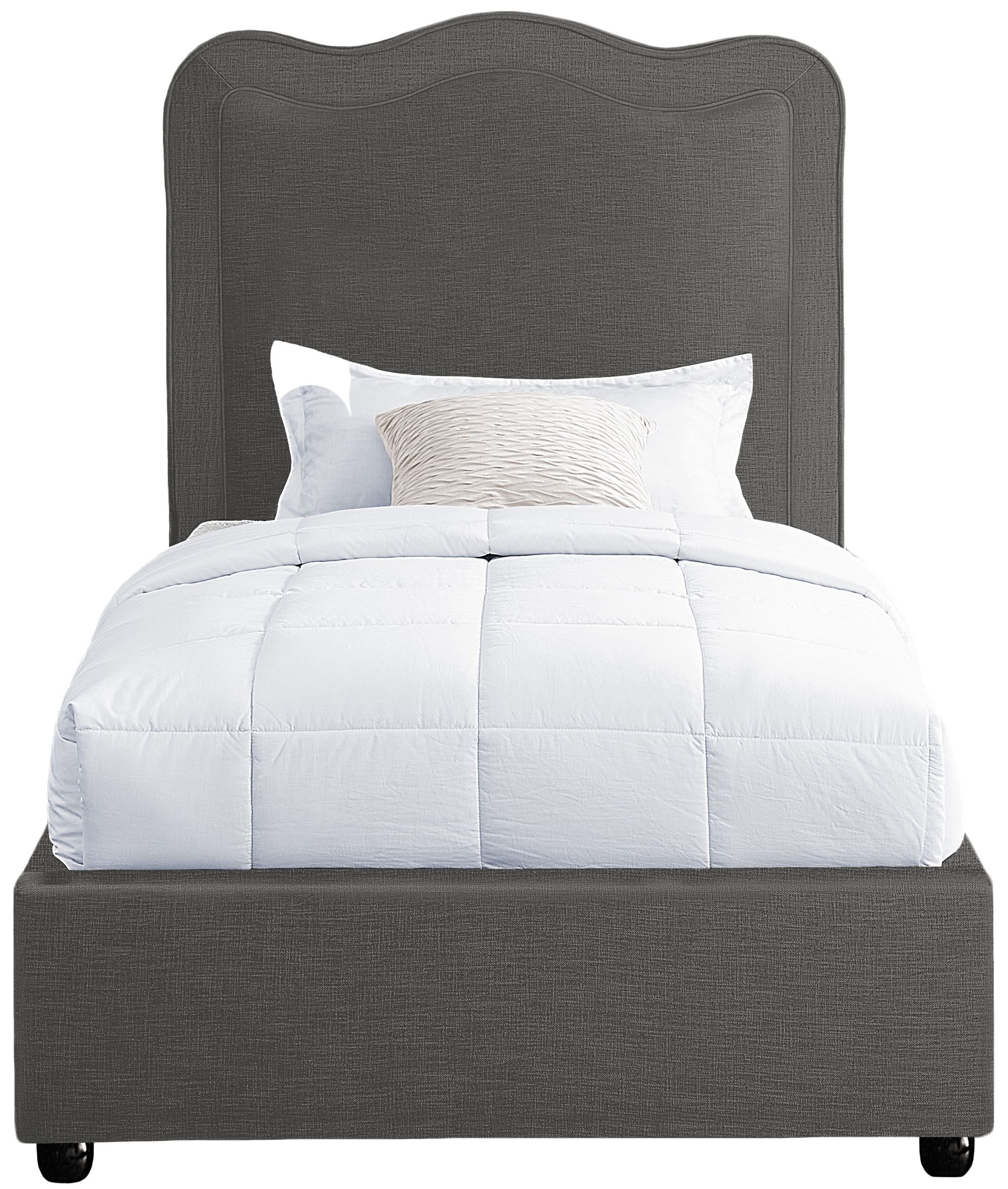 Felix Linen Fabric Twin Size Bed