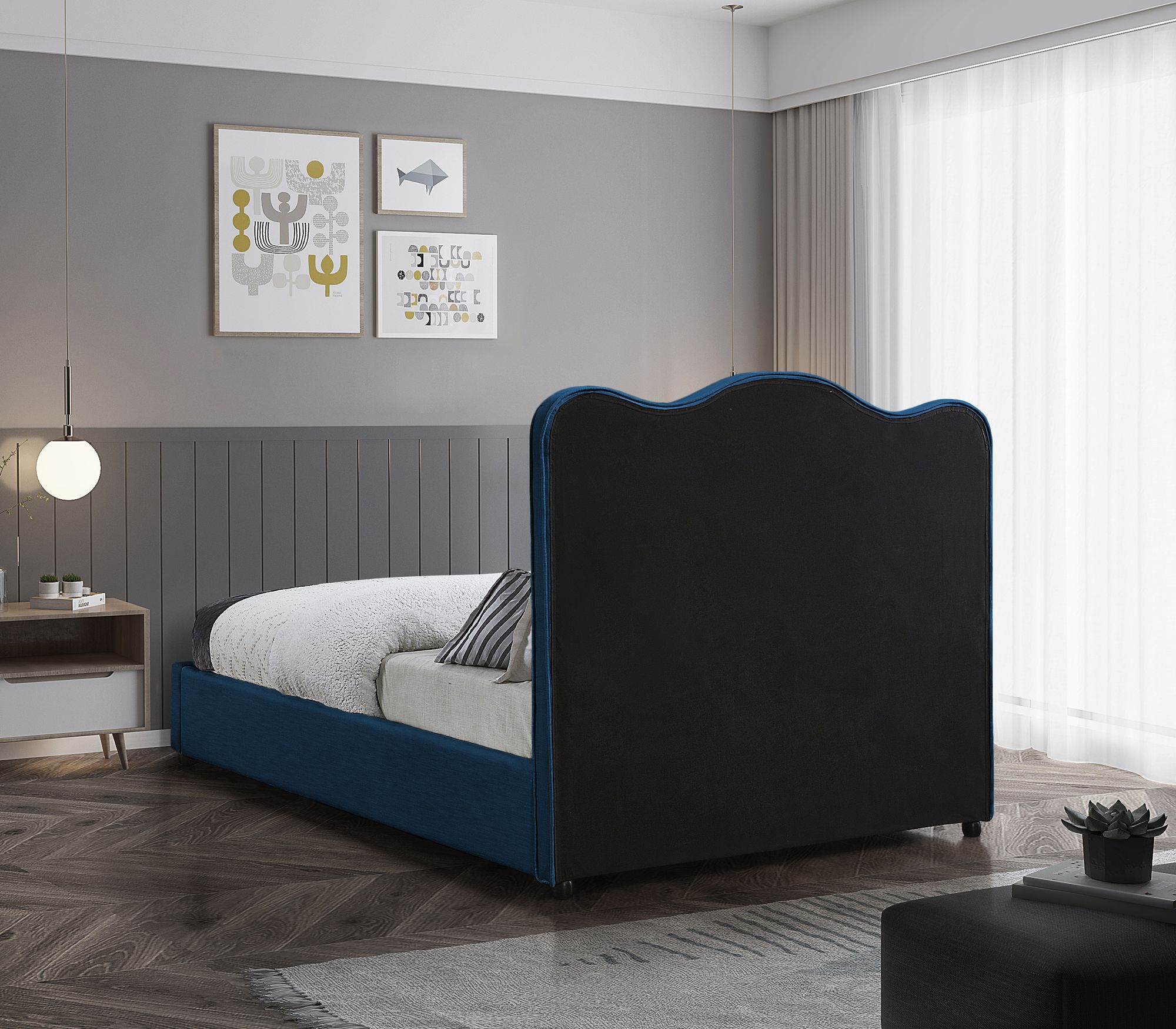 Felix Linen Fabric Full Size Bed