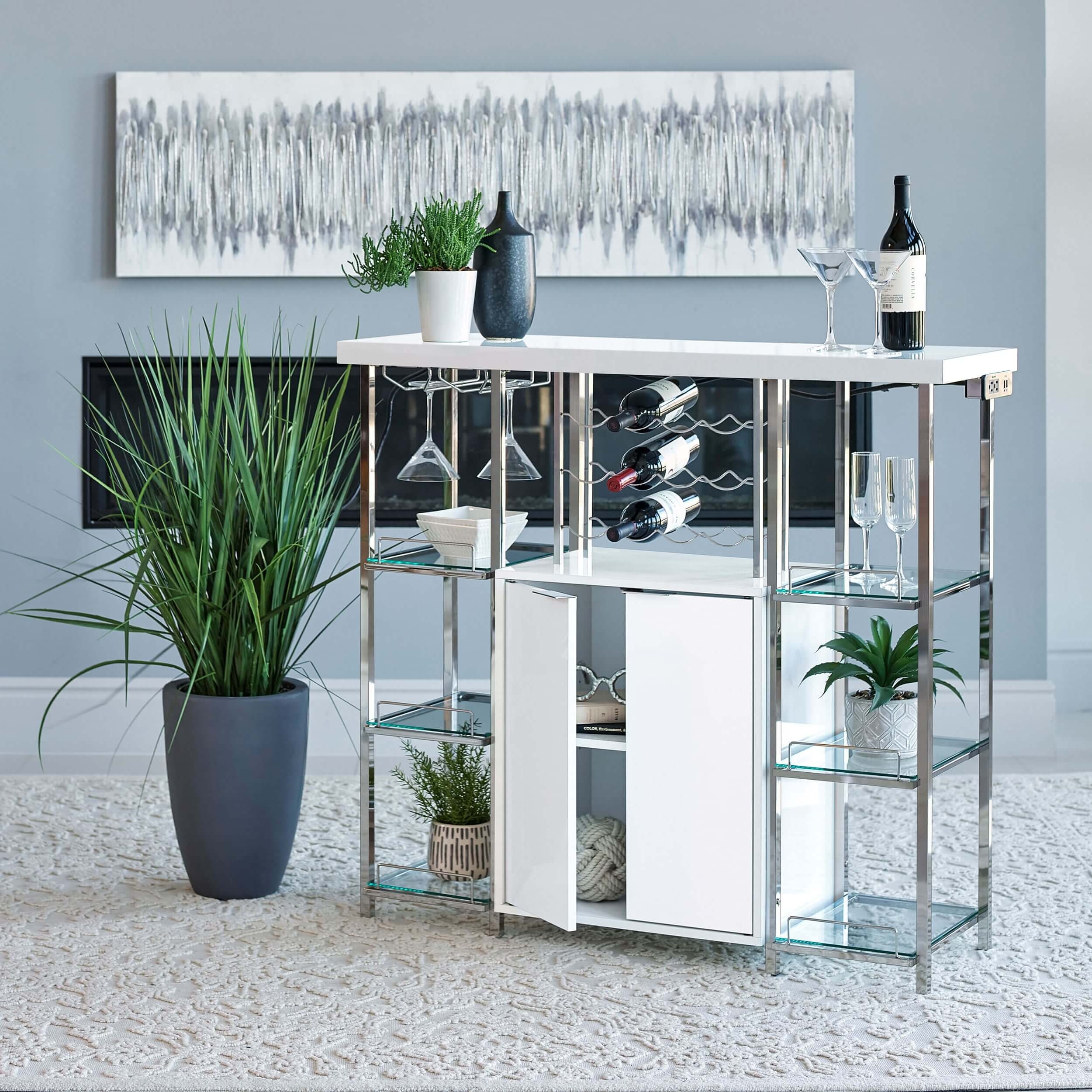 Gallimore 2-door Bar Cabinet with Glass Shelf