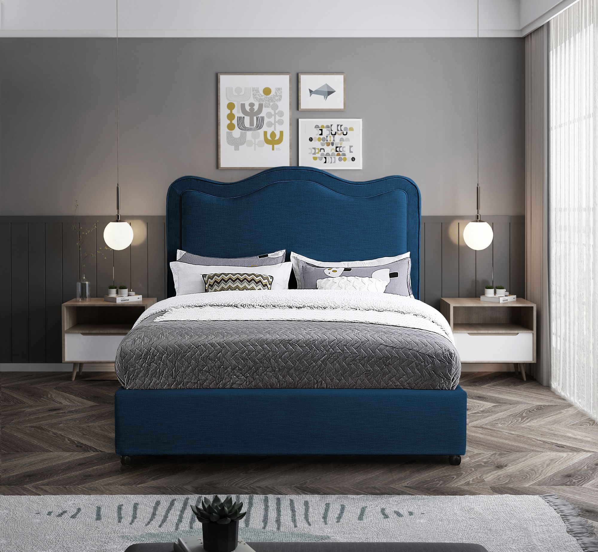 Felix Linen Fabric Bed