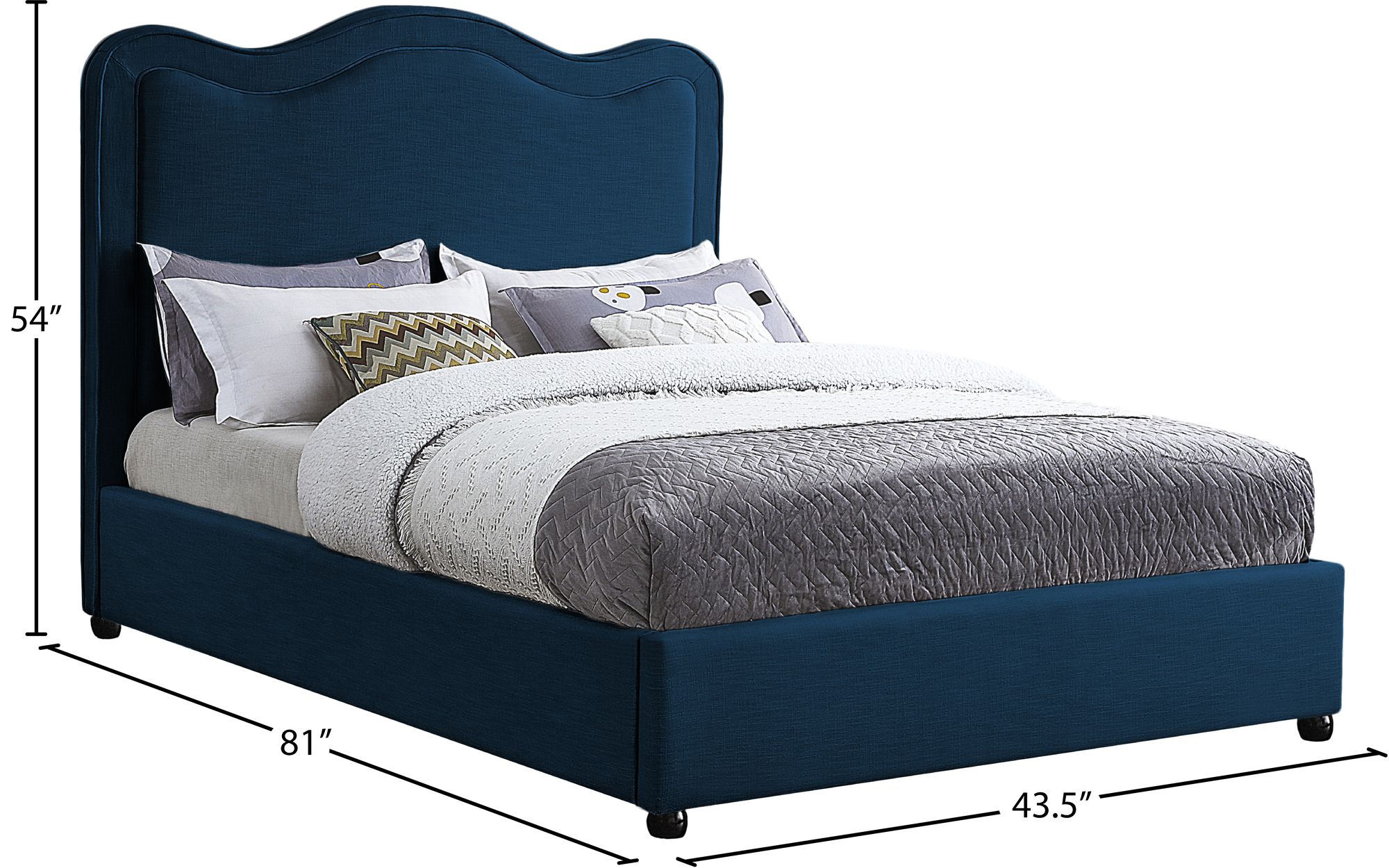 Felix Linen Fabric Queen Size Bed