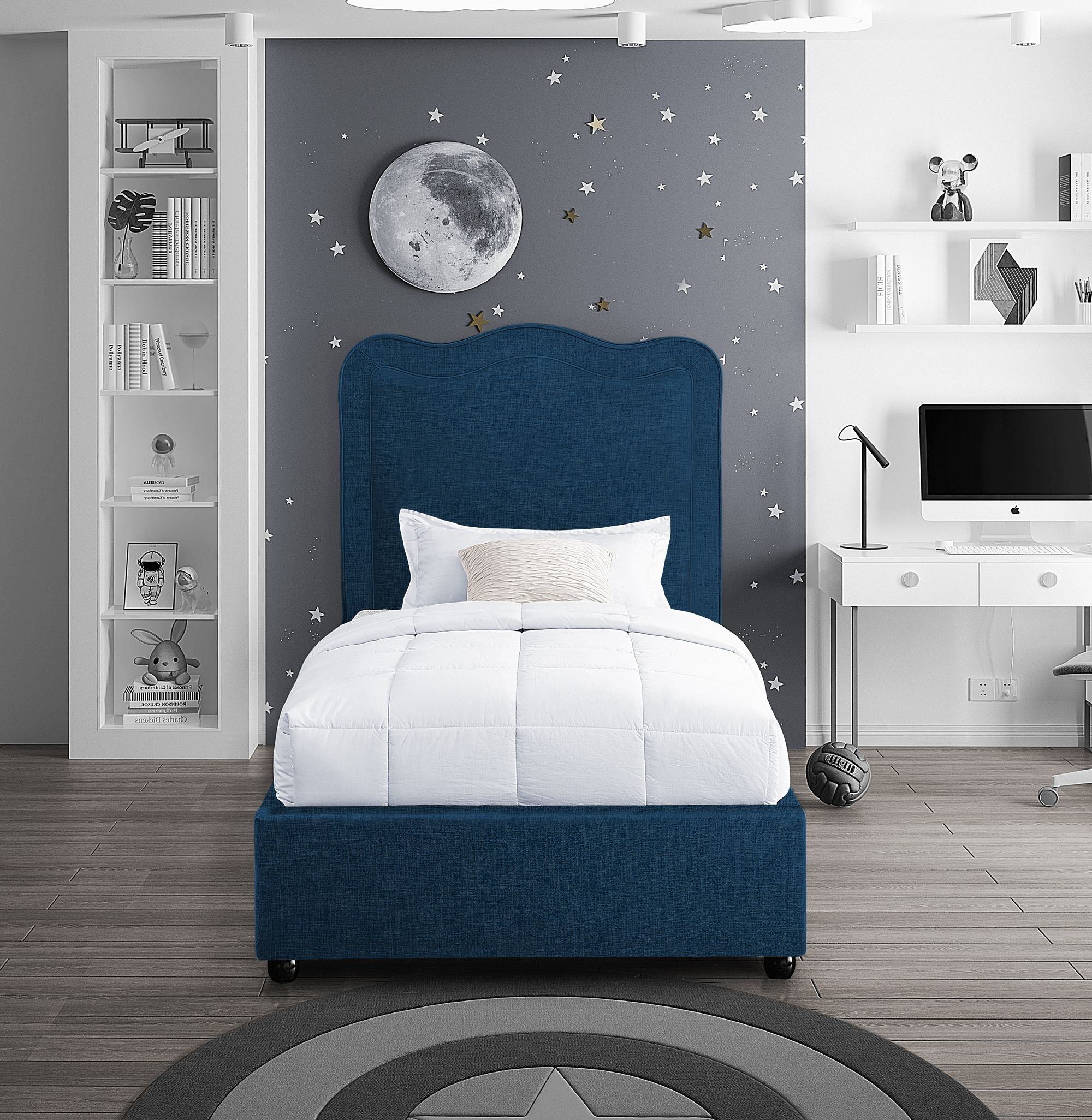 Felix Linen Fabric Twin Size Bed