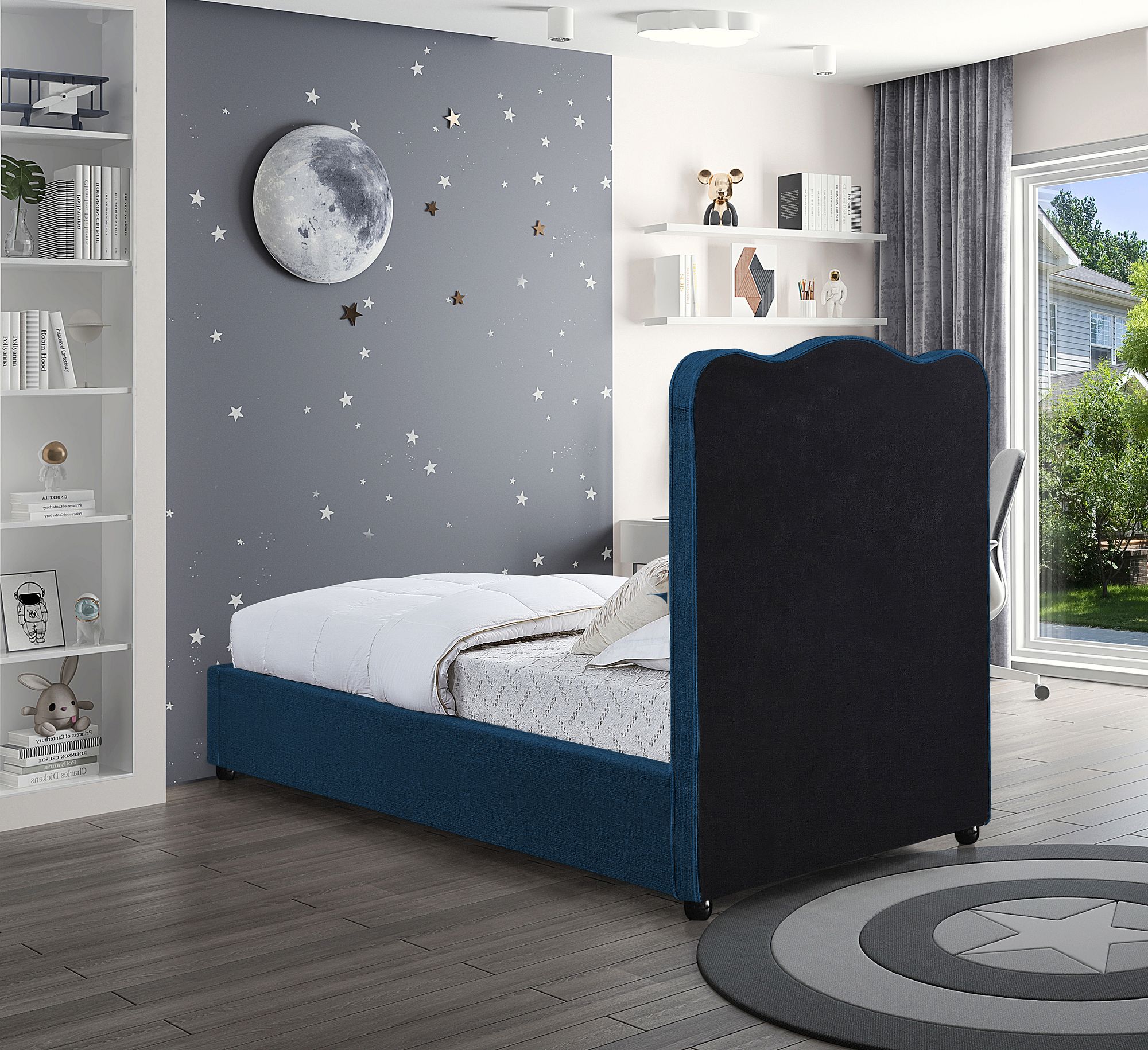 Felix Linen Fabric Twin Size Bed