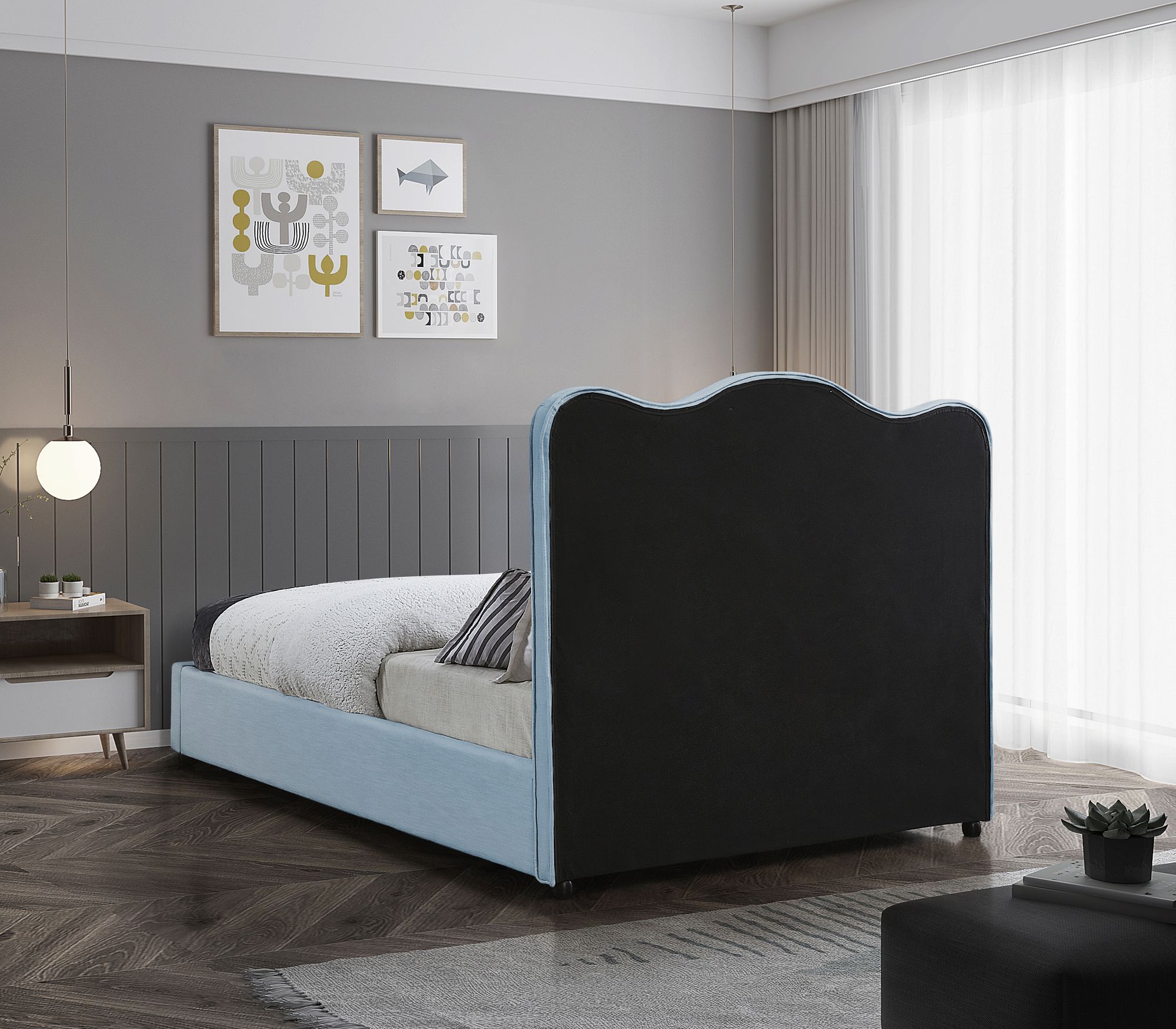 Felix Linen Fabric Full Size Bed