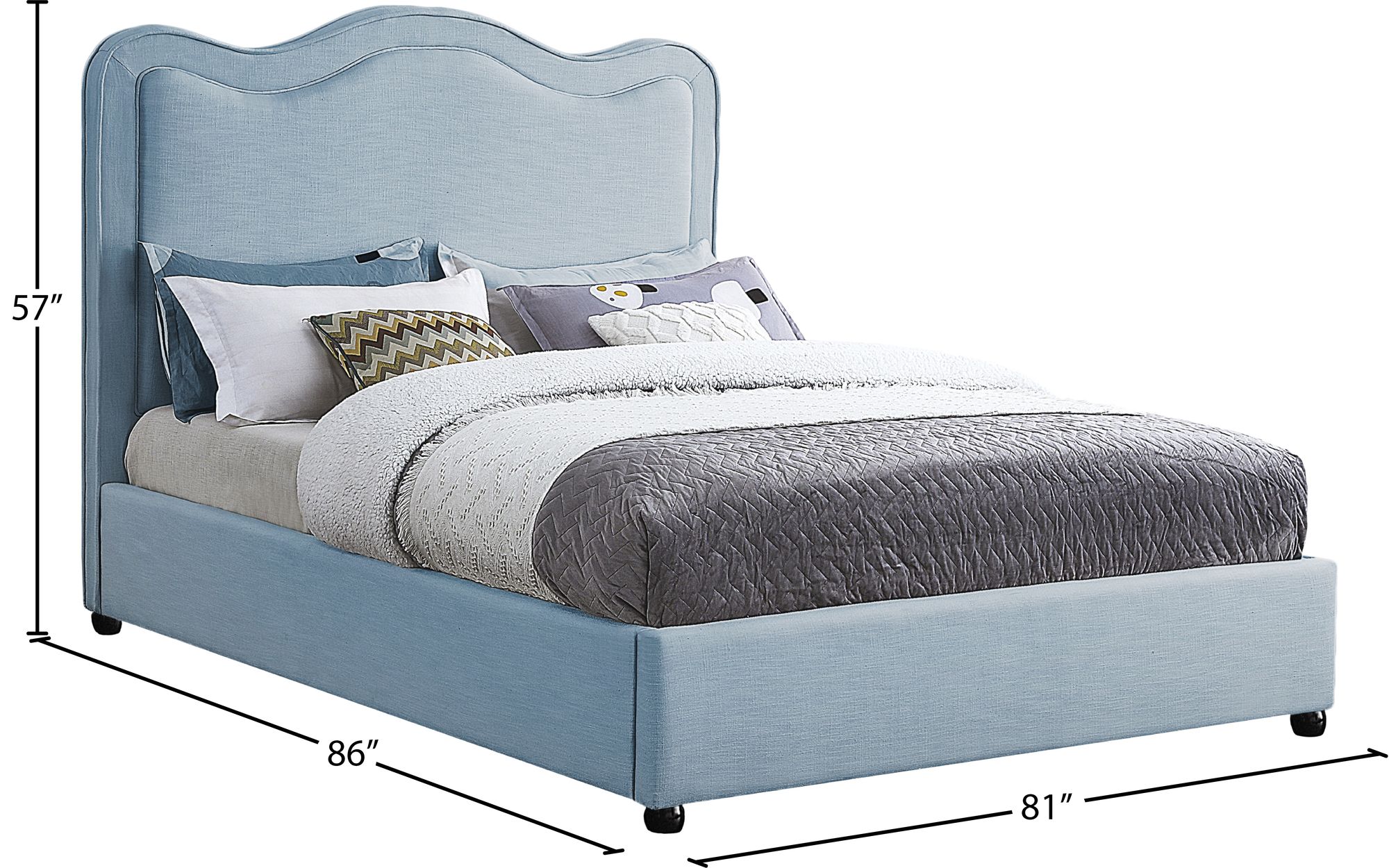 Felix Linen Fabric Full Size Bed